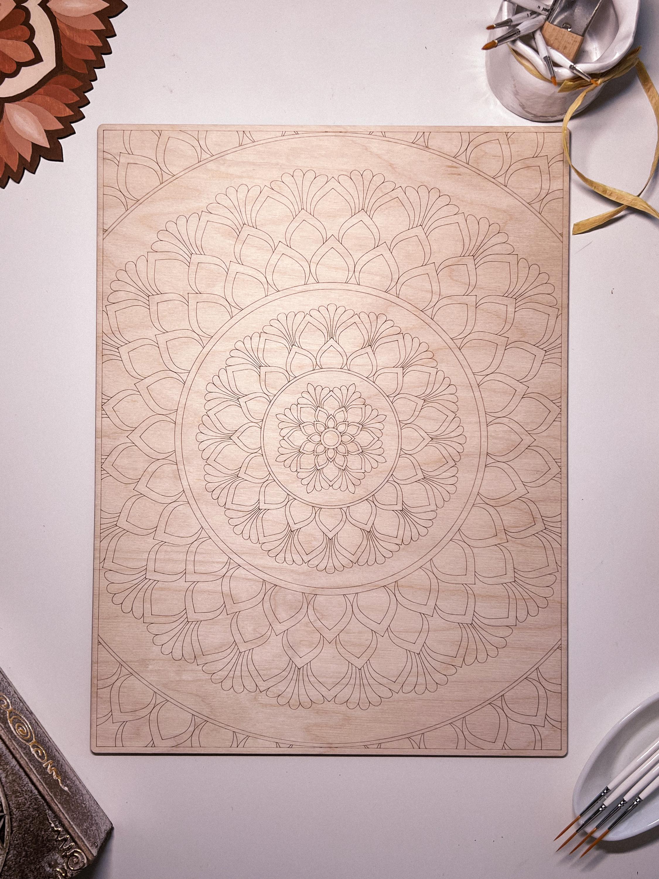 Hölzernes Mandala zum Ausmalen, Kunsttherapie, DIY-Basteln, Malen für Erwachsene, Wandkunst, Malerei, Heimdekoration, einfaches Zeichnen, Malbretter, Mandala-Kunst