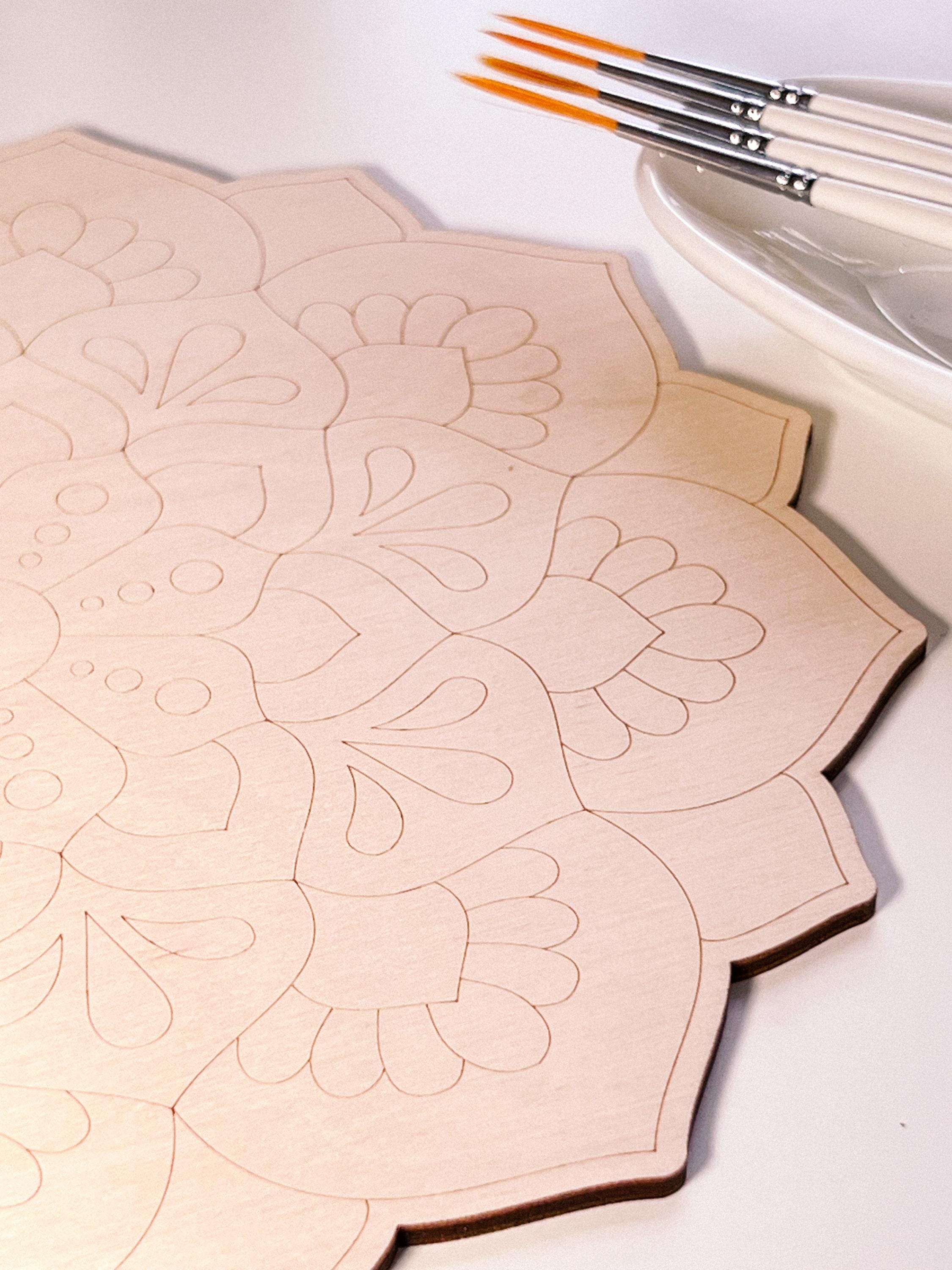 Mandala aus Holz zum Ausmalen, Kunsttherapie, DIY-Basteln, Ausmalen für Erwachsene, Wandkunst, Malerei, Heimdekoration, einfaches Zeichnen, Malbretter, Mandala-Kunst