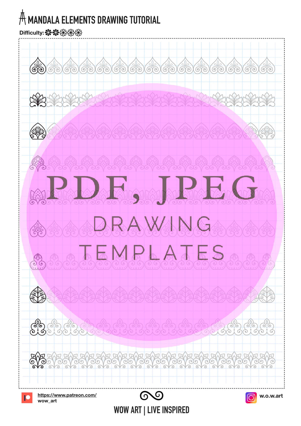 4. Simple Patterns Trainingsblätter Teil 2! Pdf, jpeg. Mandala Kunst, digitales Papier, sofortige Downloads, handgemacht, Kunsttherapie, Kalligrafie