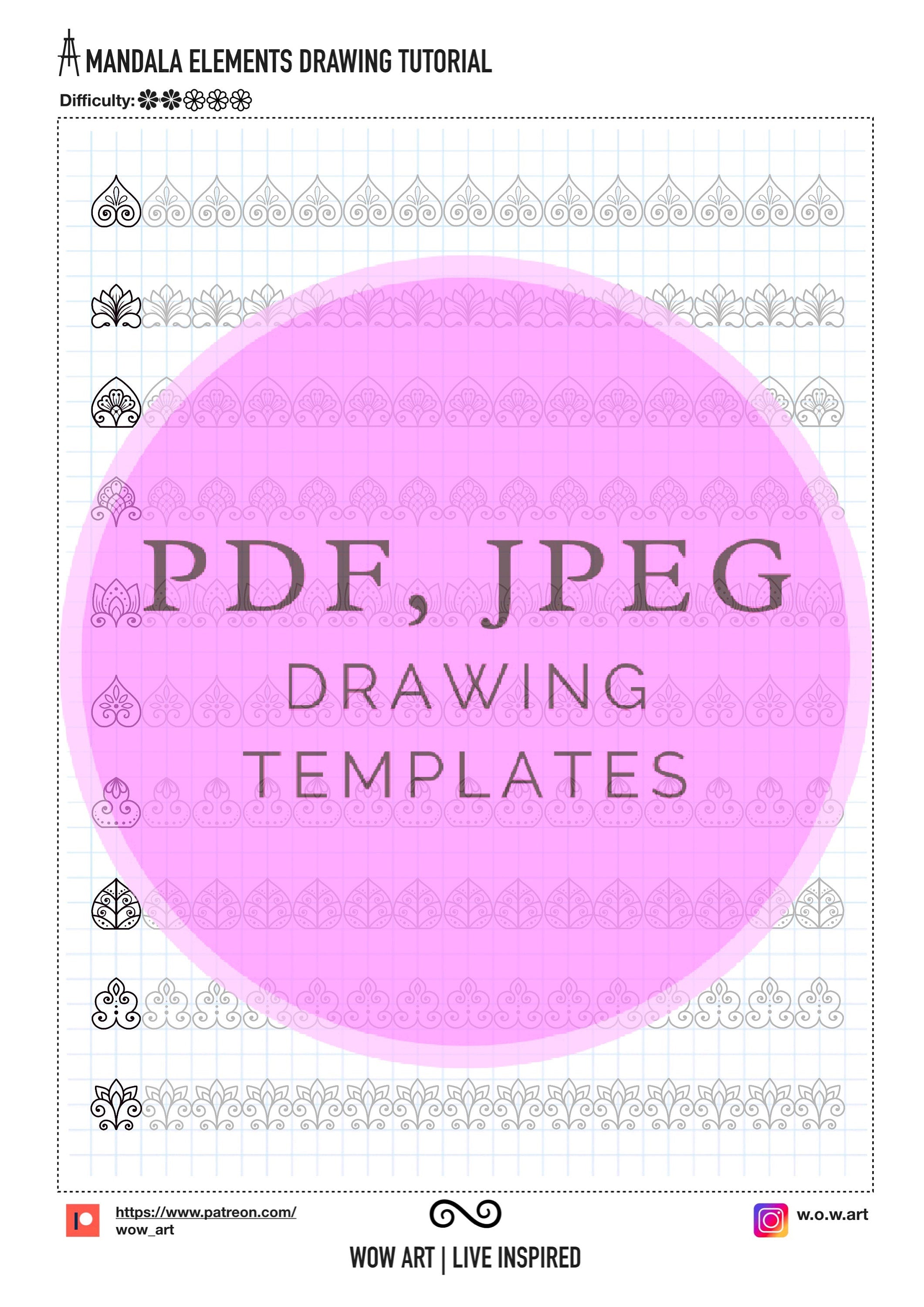 4. Simple Patterns Trainingsblätter Teil 2! Pdf, jpeg. Mandala Kunst, digitales Papier, sofortige Downloads, handgemacht, Kunsttherapie, Kalligrafie