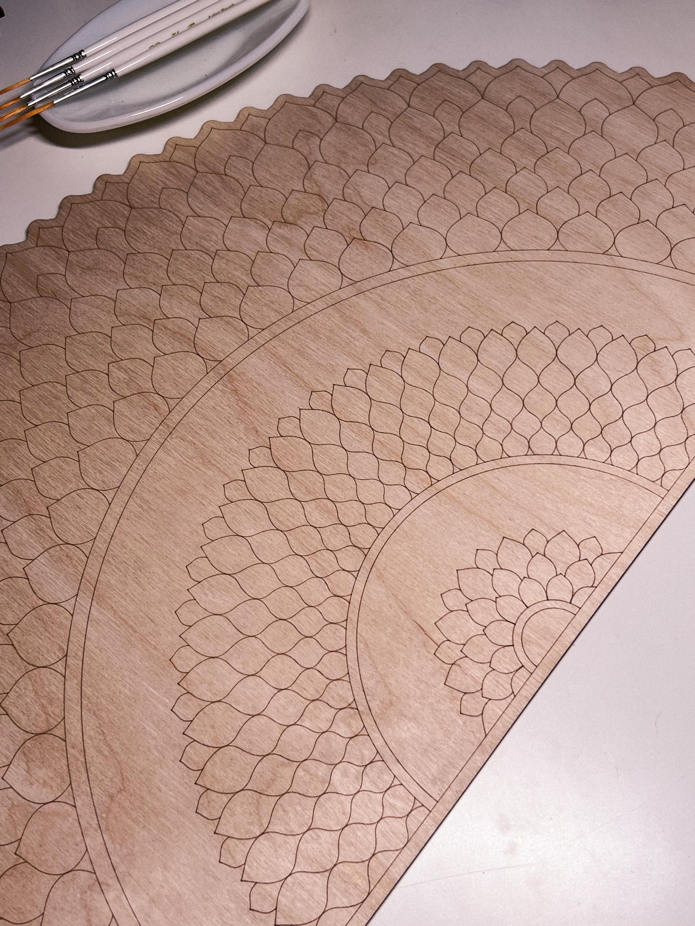 Wooden Mandala Board: DIY Art Therapy Craft for Adults - Coloring, Painting & Home Decor Wall Art