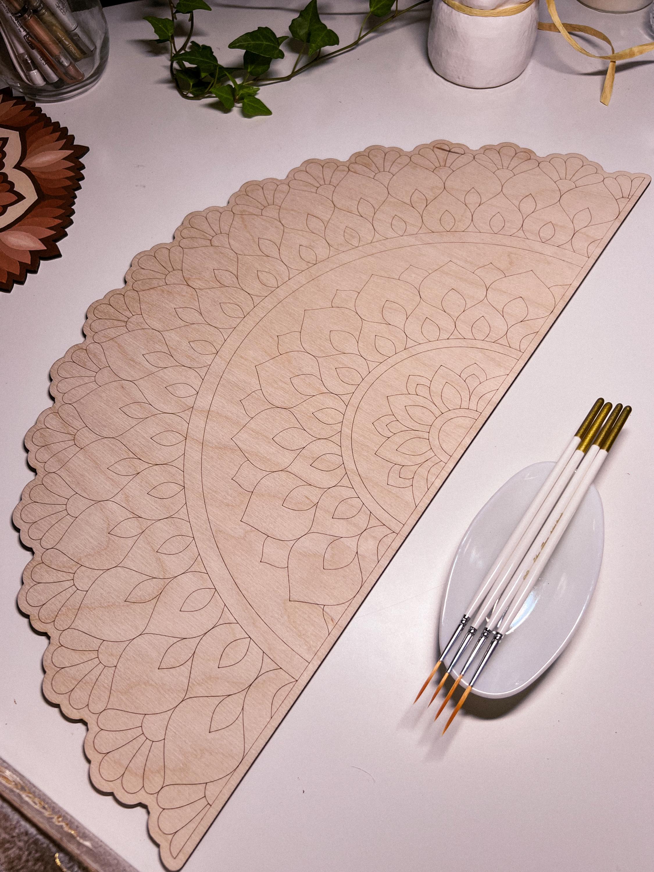 Wooden Mandala Board for Adult Coloring: DIY Art Therapy, Wall Decor, Painting Craft Kit