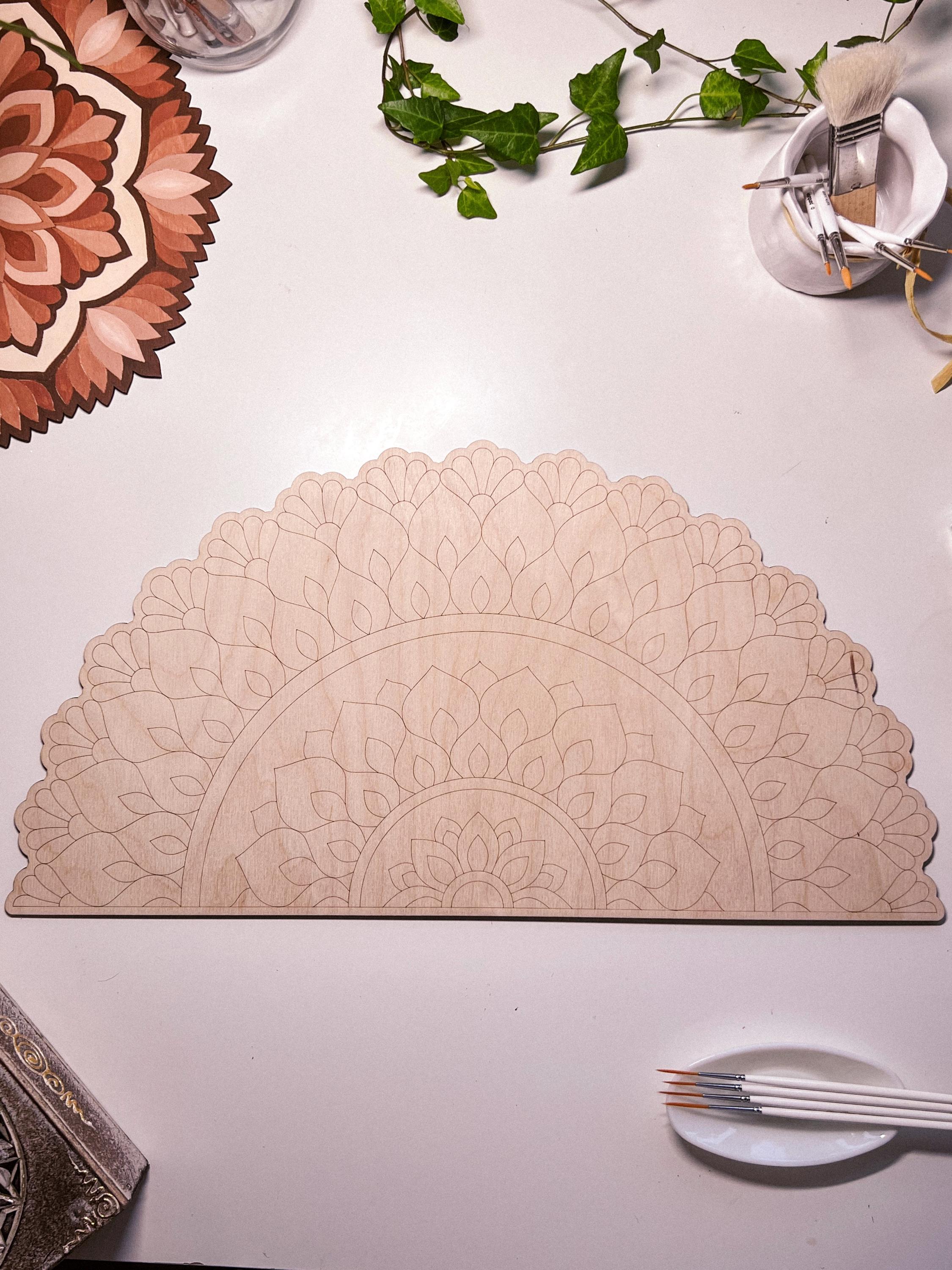 Wooden Mandala Board for Adult Coloring: DIY Art Therapy, Wall Decor, Painting Craft Kit