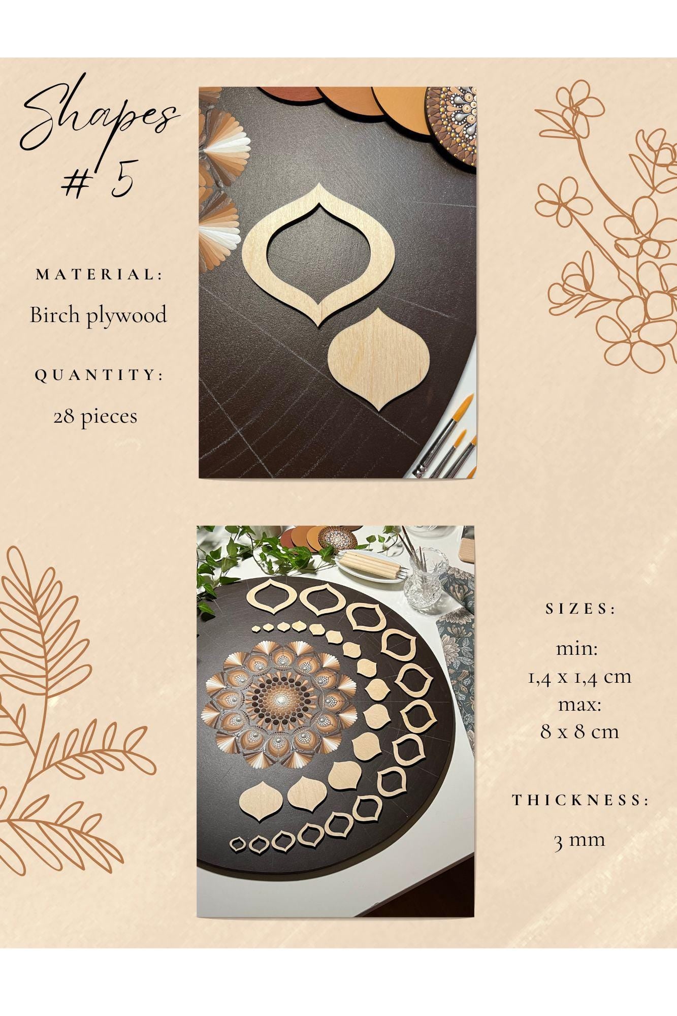 Zeichnungsschablonen, Dot-Art-Werkzeuge, Holzformen, Mandala-Kunstzubehör, Nachziehschablonen, Musterbildung, geometrische Figuren, Nachziehset