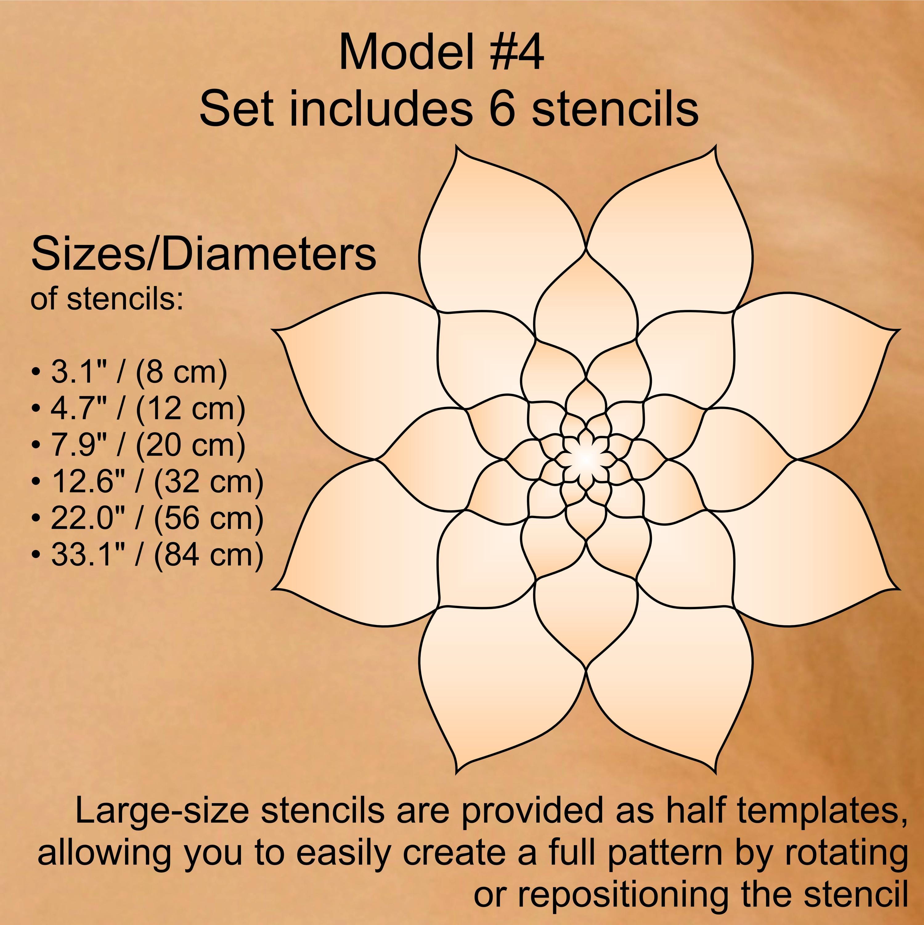Flexibles Mandala-Schablonen-Set für Malerei & 3D-Effekt | Wiederverwendbare Mandala-Vorlagen zum Zeichnen, Boho-Kunstwerkzeug, DIY, Dabbing-Kunst