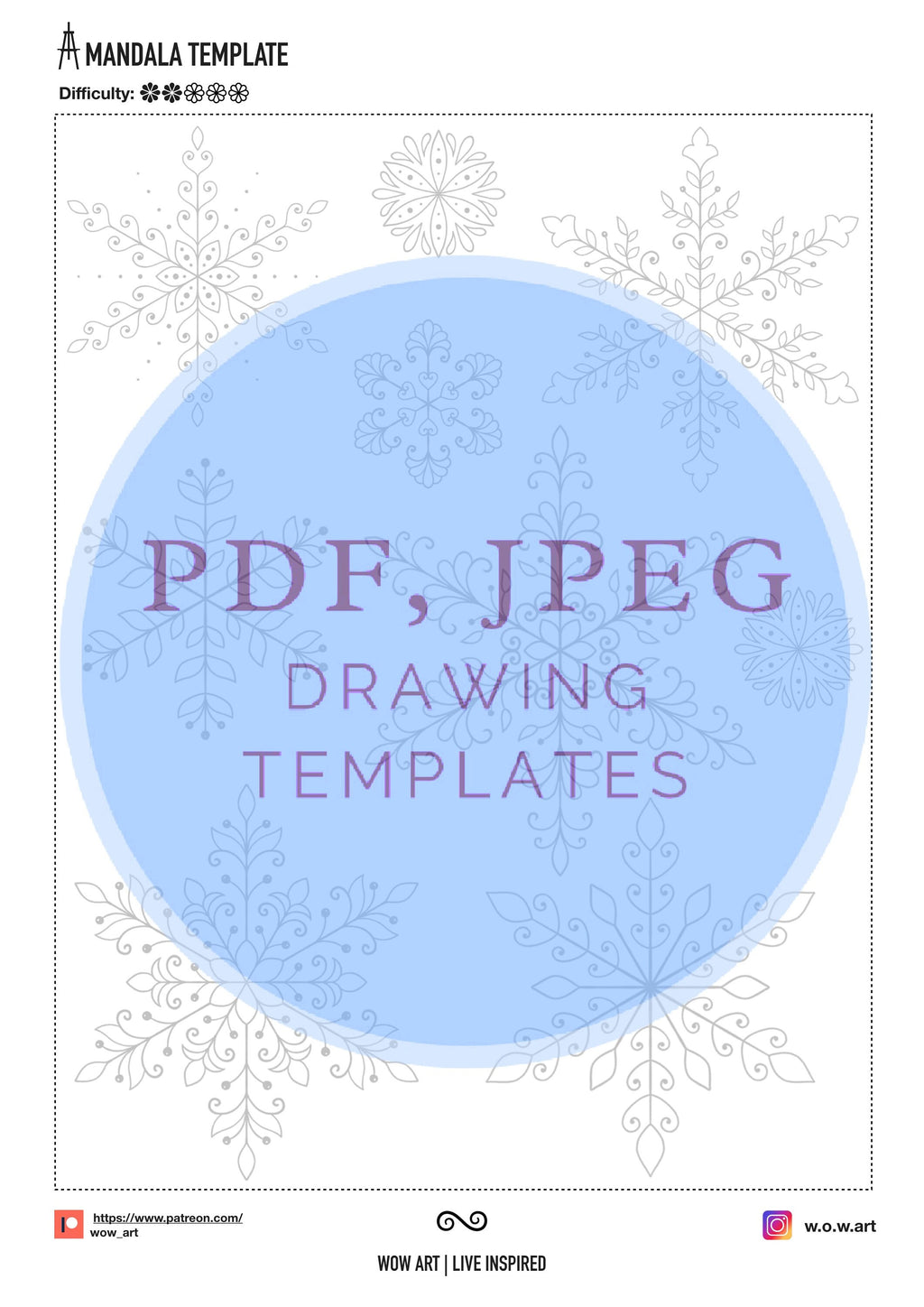 18 Schneeflocken-Mandalas zum Nachzeichnen und Ausmalen, jpeg, pdf. Digitalpapier, sofortiger Download, Malvorlage, Kunsttherapie, Kalligrafie, Scrapbooking