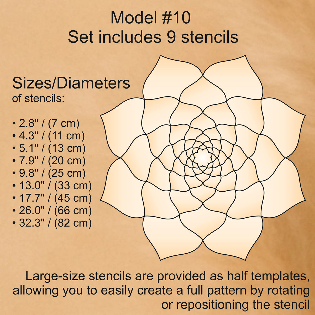 Flexibles Mandala-Schablonen-Set für Malerei & 3D-Effekt | Wiederverwendbare Mandala-Vorlagen zum Zeichnen, Boho-Kunstwerkzeug, DIY, Dabbing-Kunst