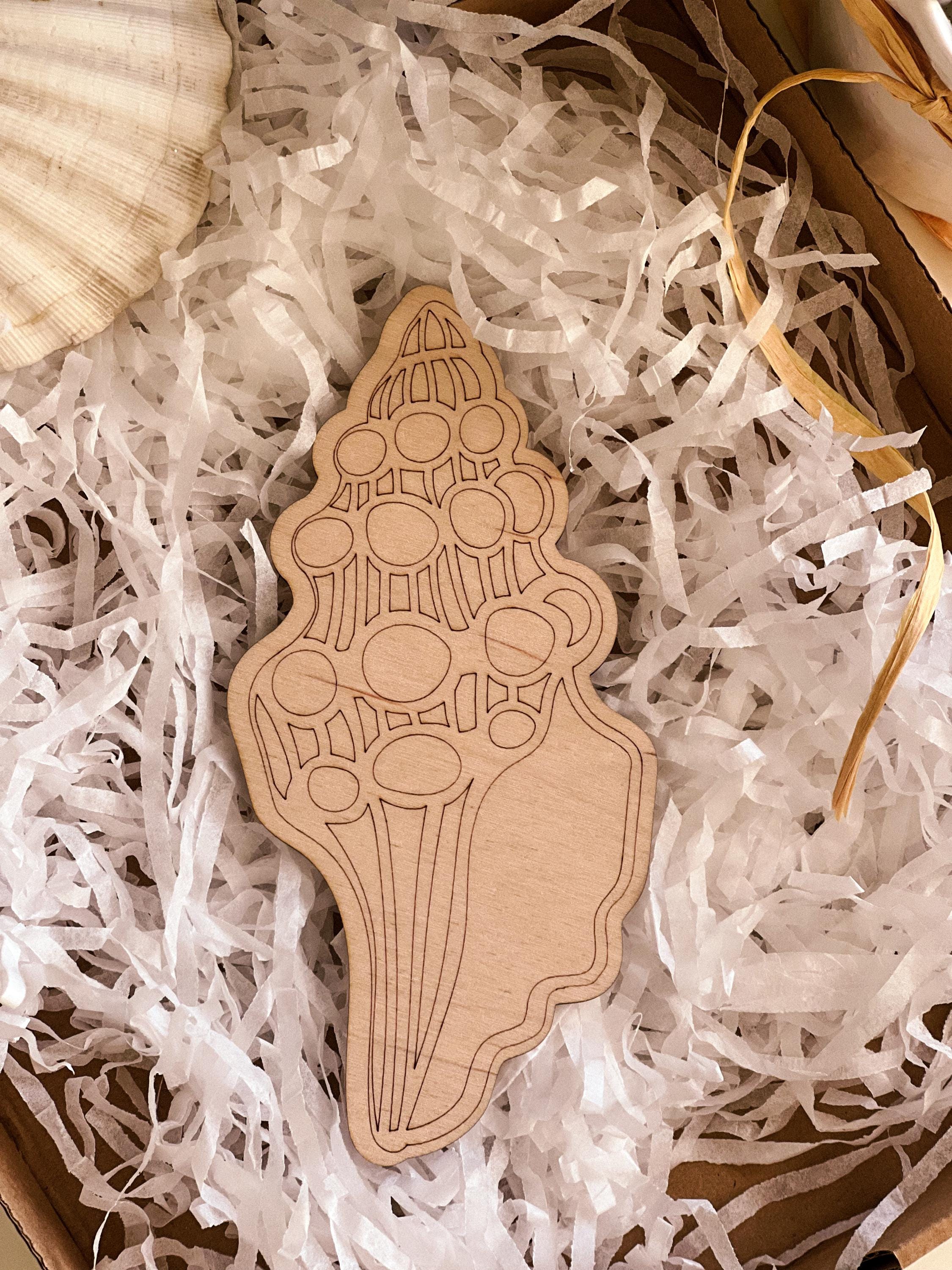 Malset Holzschale, DIY-Malset, Holzrohlinge, Holzspielzeug, Meerestiere, Zeichnen, Wandkunst, Ausmalen für Erwachsene, Kunsttherapie, Boho