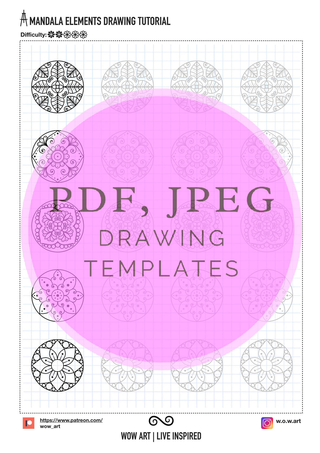 9. Einfache zentrale Muster-Übungsblätter! Pdf/jpeg. Mandala-Kunst, Digitalpapier, Sofort-Downloads, handgemacht, Kunsttherapie, Kalligraphie