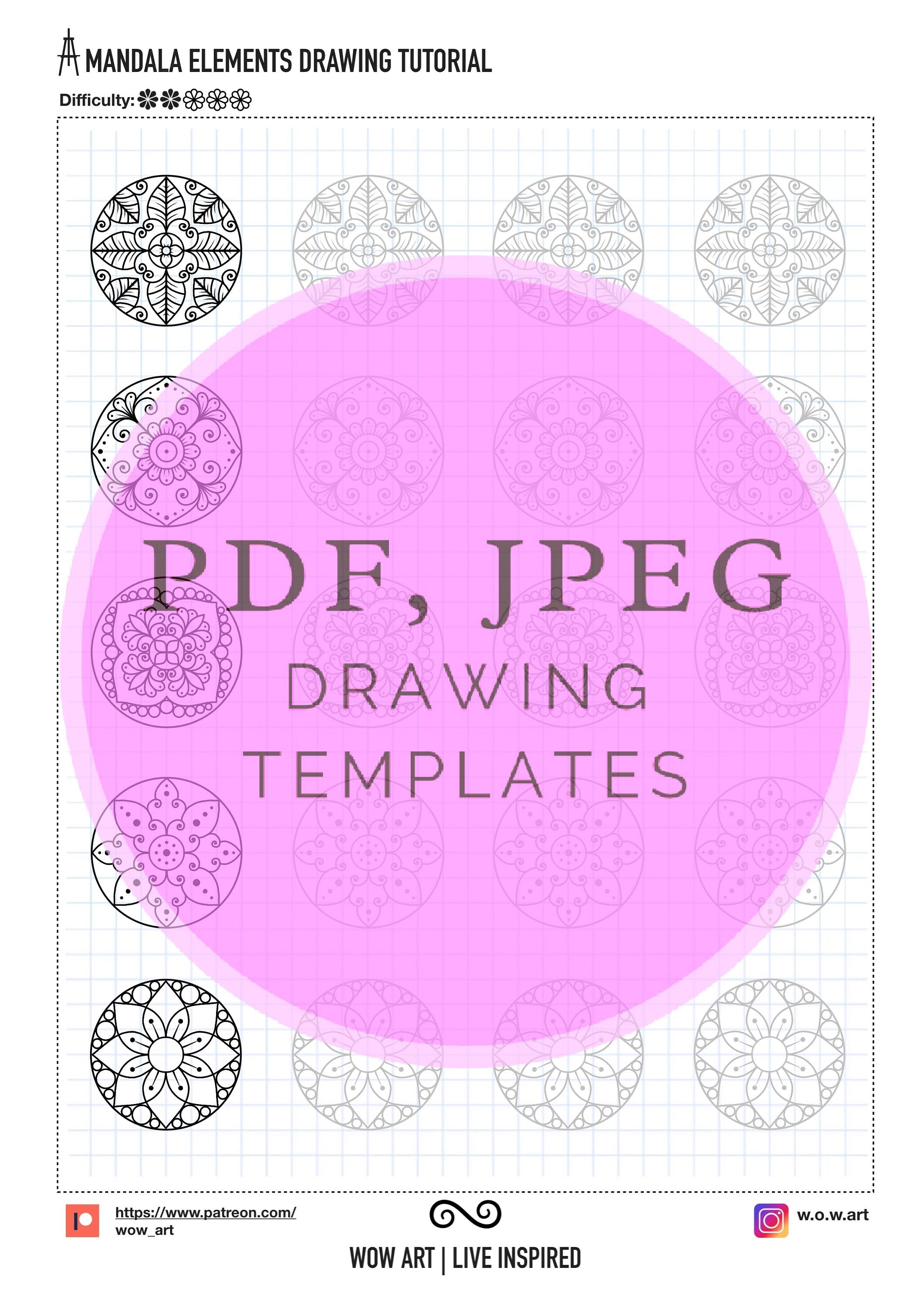 9. Einfache zentrale Muster-Übungsblätter! Pdf/jpeg. Mandala-Kunst, Digitalpapier, Sofort-Downloads, handgemacht, Kunsttherapie, Kalligraphie