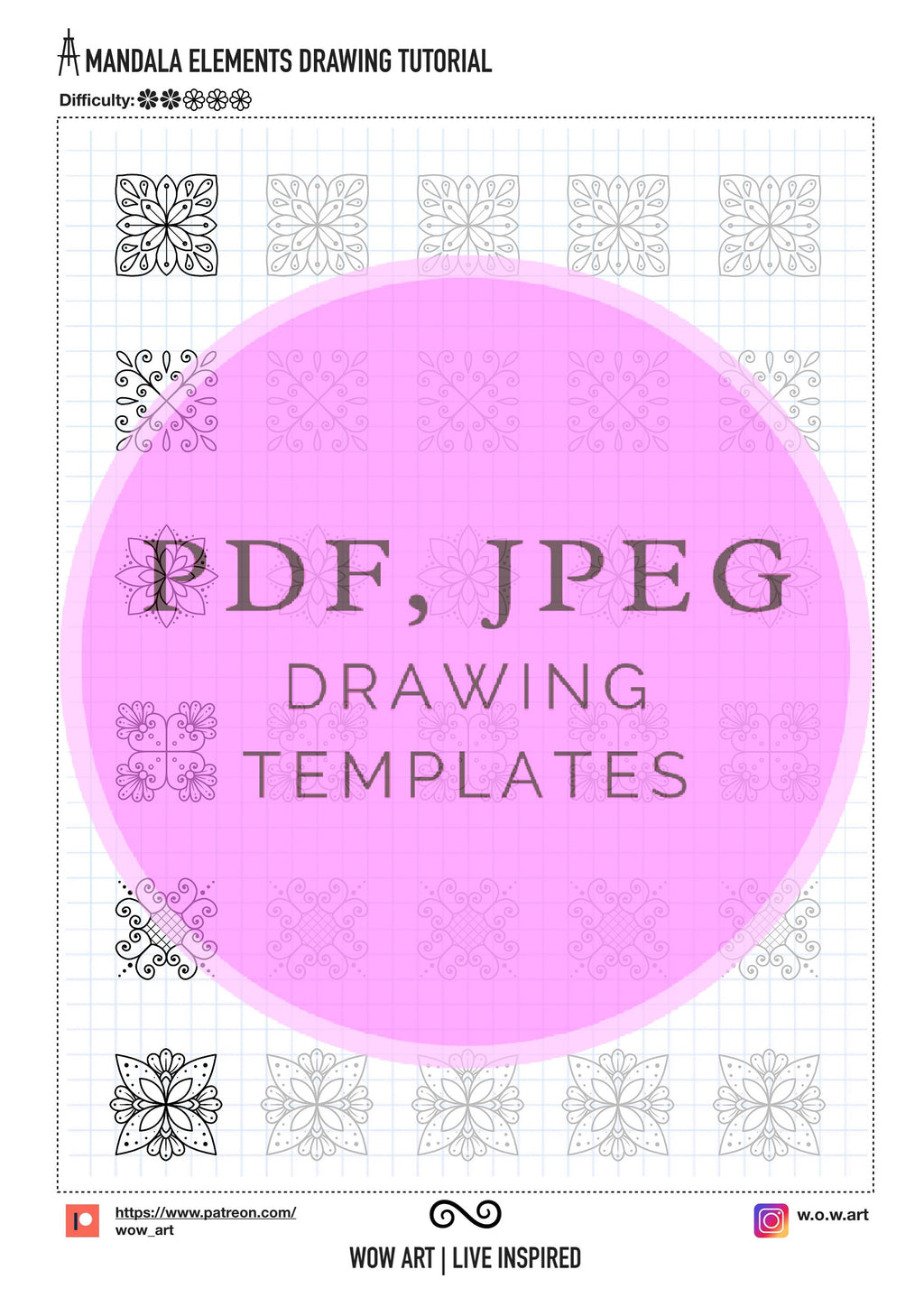 10. Einfache Quadratmuster-Übungsblätter! Pdf/jpeg. Mandala-Kunst, Digitalpapier, Sofort-Downloads, handgemacht, Kunsttherapie, Kalligrafie