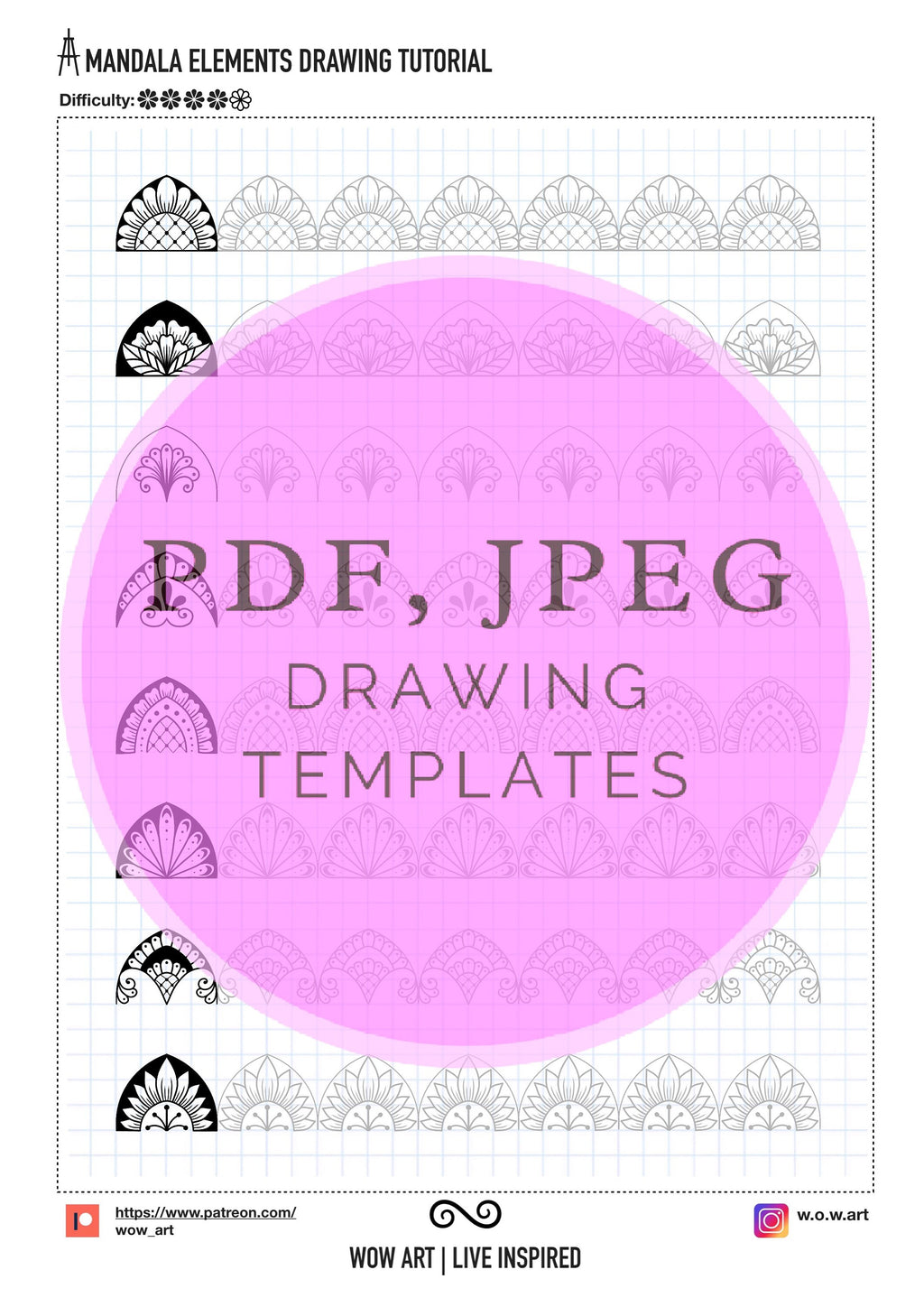 6. Fortgeschrittene Muster Trainingsblätter! Pdf, jpeg. Mandala-Kunst, Ornamente, digitales Papier, sofortige Downloads, handgemacht, Kunsttherapie, Kalligraphie