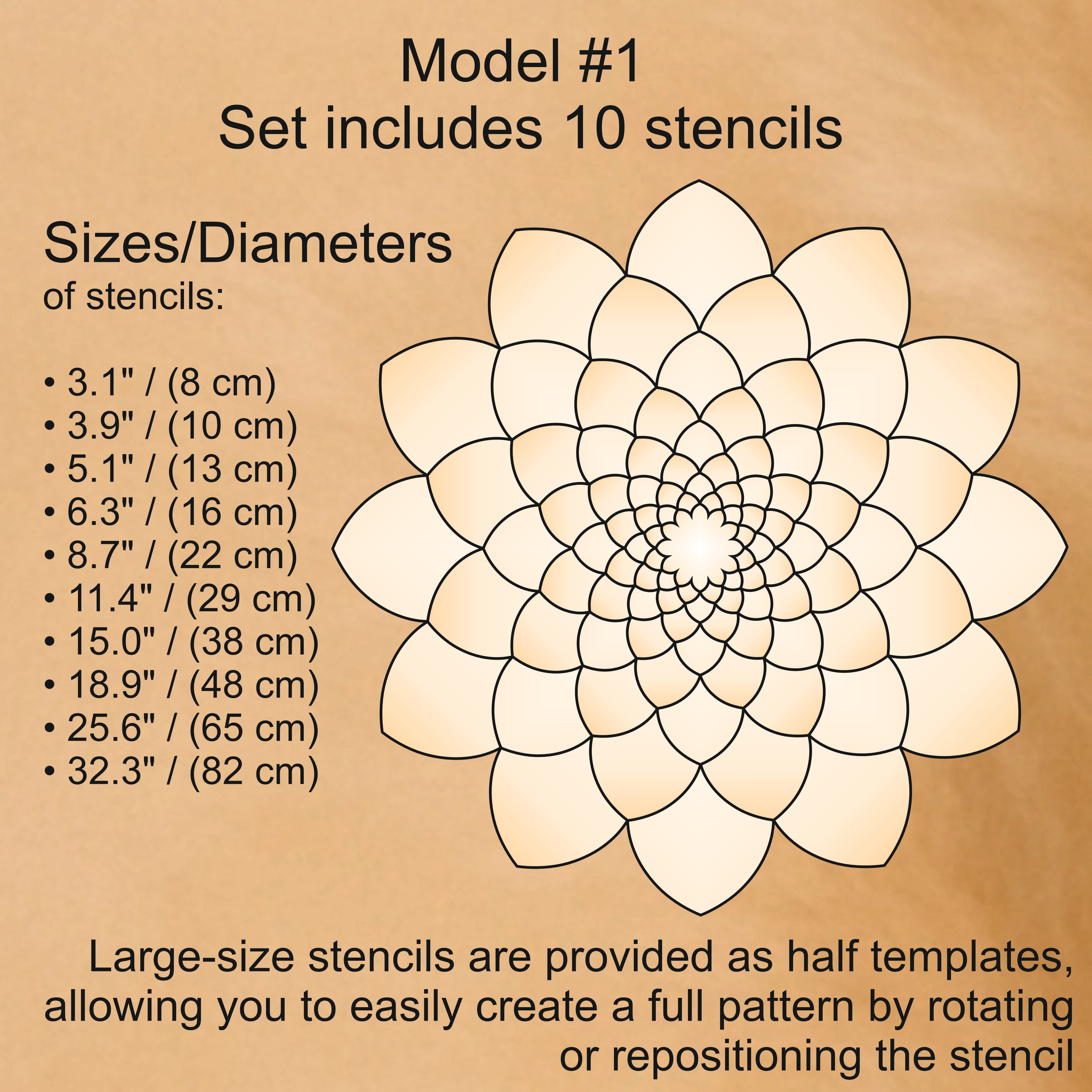 Flexibles Mandala-Schablonen-Set für Malerei & 3D-Effekt | Wiederverwendbare Mandala-Vorlagen zum Zeichnen, Boho-Kunstwerkzeug, DIY, Dabbing-Kunst