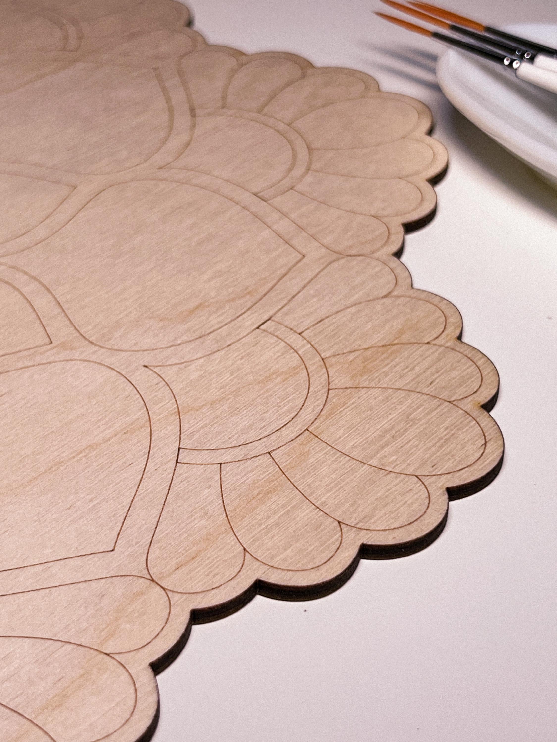 Wooden mandala for coloring, Art therapy, DIY craft, adult coloring, wall art, painting, home decor,easy drawing,coloring boards,mandala art