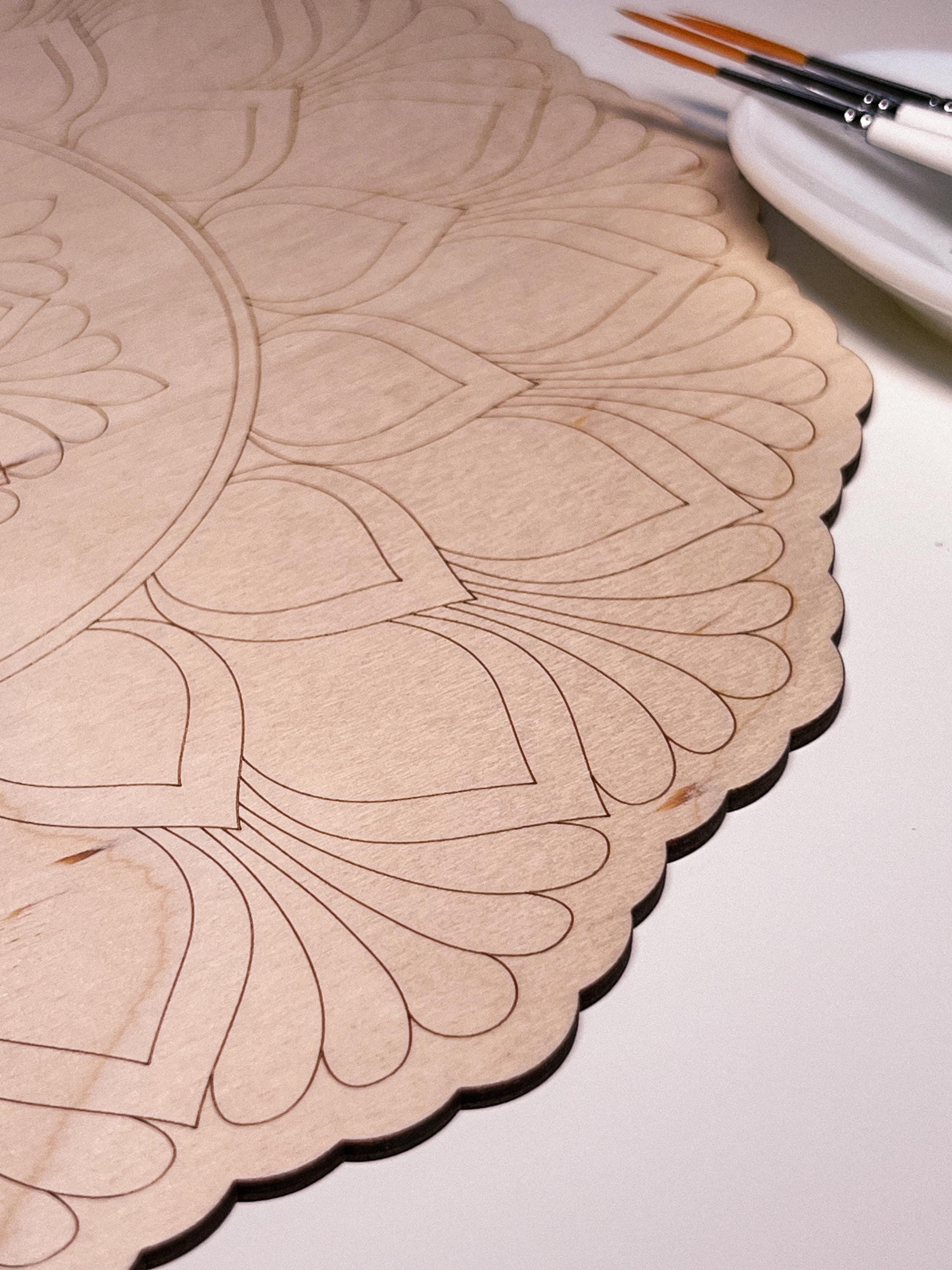 Holz-Mandala zum Ausmalen, Kunsttherapie, DIY-Basteln, Ausmalen für Erwachsene, Wandkunst, Malerei, Heimdekoration, einfaches Zeichnen, Malvorlagen, Mandala-Kunst