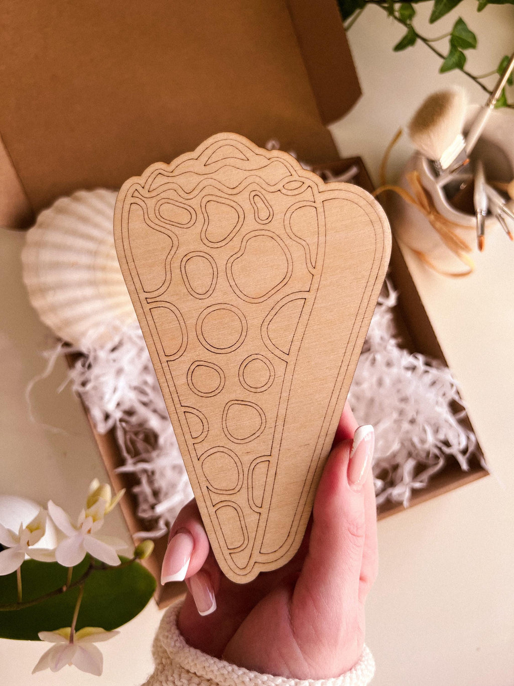 Malset Holzschale, DIY-Malset, Holzrohlinge, Holzspielzeug, Meerestiere, Zeichnen, Wandkunst, Ausmalen für Erwachsene, Kunsttherapie, Boho