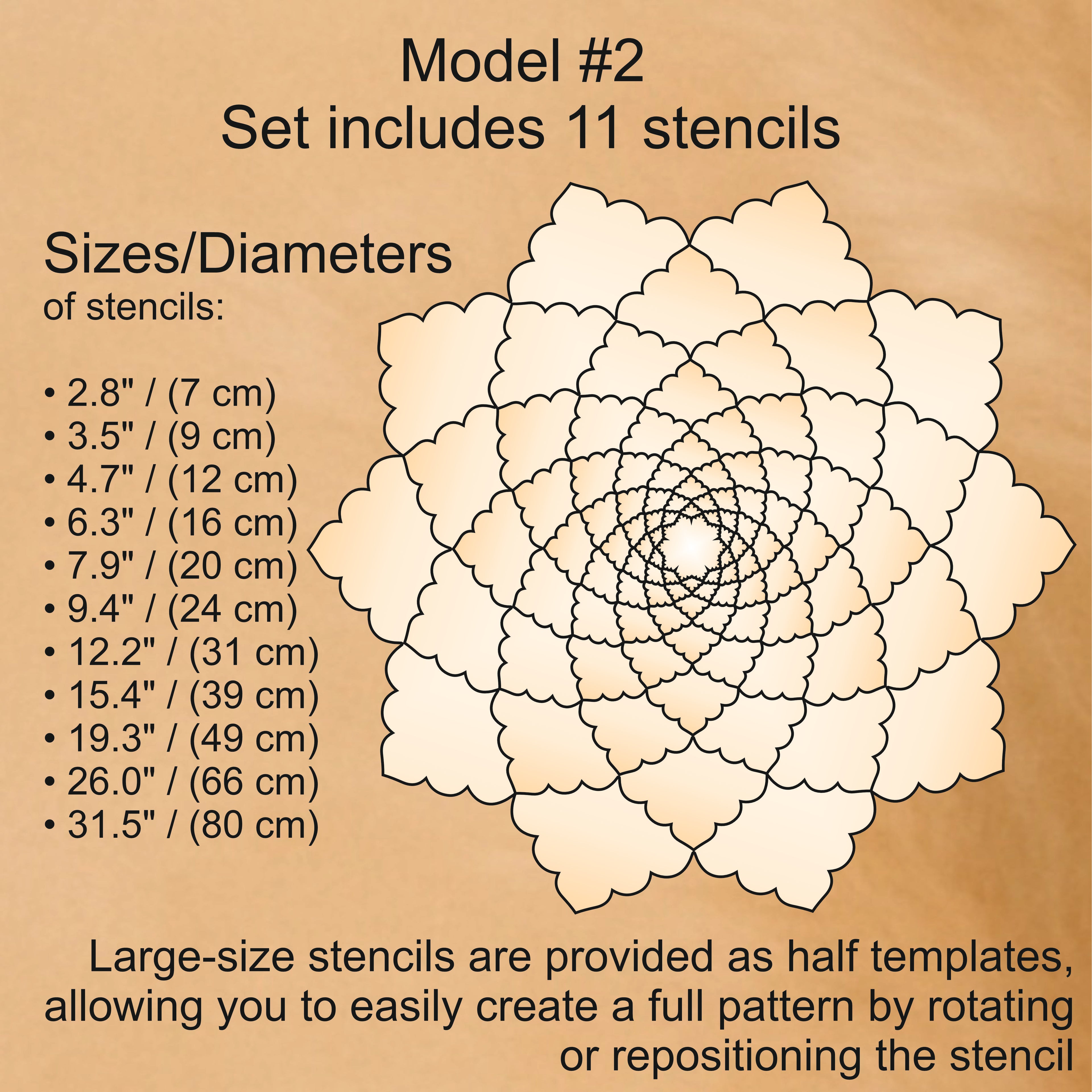 Flexibles Mandala-Schablonen-Set für Malerei & 3D-Effekt | Wiederverwendbare Mandala-Vorlagen zum Zeichnen, Boho-Kunstwerkzeug, DIY, Dabbing-Kunst