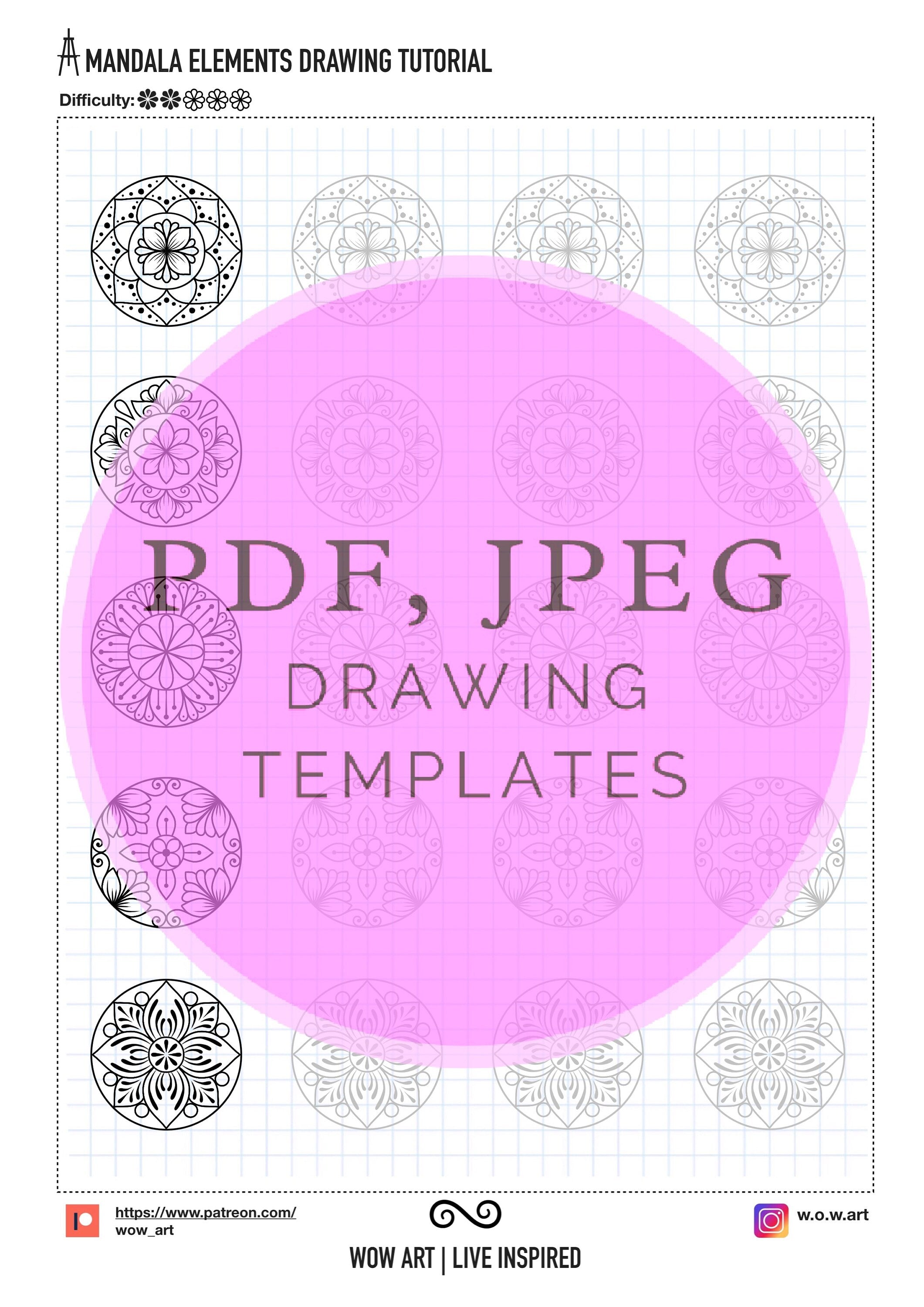 9. Einfache zentrale Muster-Übungsblätter! Pdf/jpeg. Mandala-Kunst, Digitalpapier, Sofort-Downloads, handgemacht, Kunsttherapie, Kalligraphie