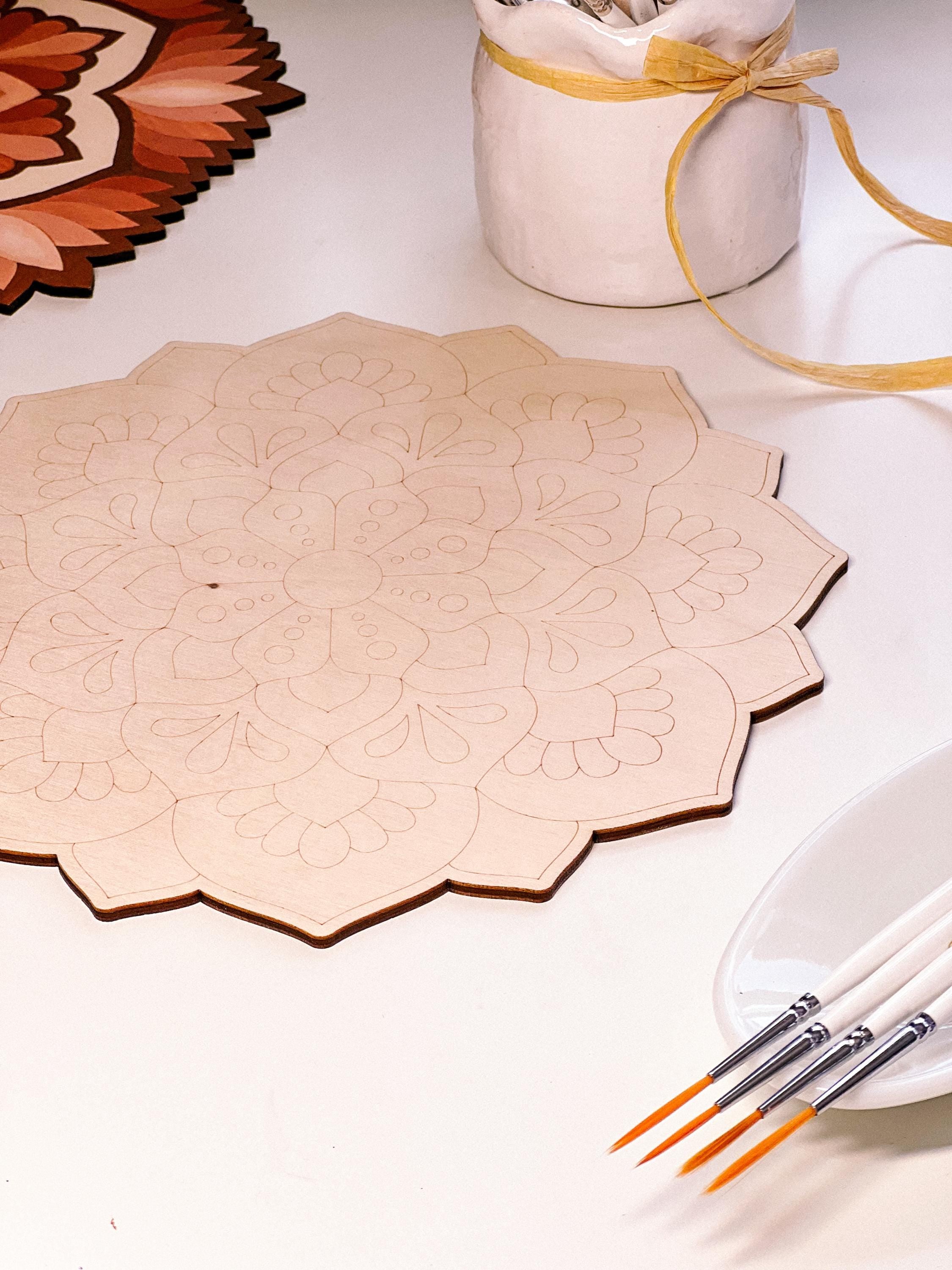 Mandala aus Holz zum Ausmalen, Kunsttherapie, DIY-Basteln, Ausmalen für Erwachsene, Wandkunst, Malerei, Heimdekoration, einfaches Zeichnen, Malbretter, Mandala-Kunst