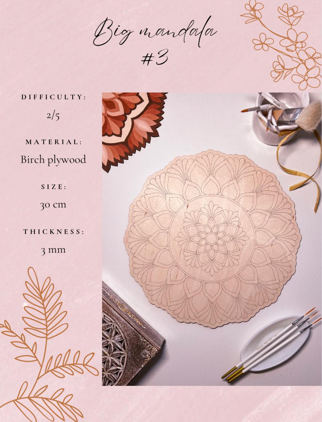 Holz-Mandala zum Ausmalen, Kunsttherapie, DIY-Basteln, Ausmalen für Erwachsene, Wandkunst, Malerei, Heimdekoration, einfaches Zeichnen, Malvorlagen, Mandala-Kunst