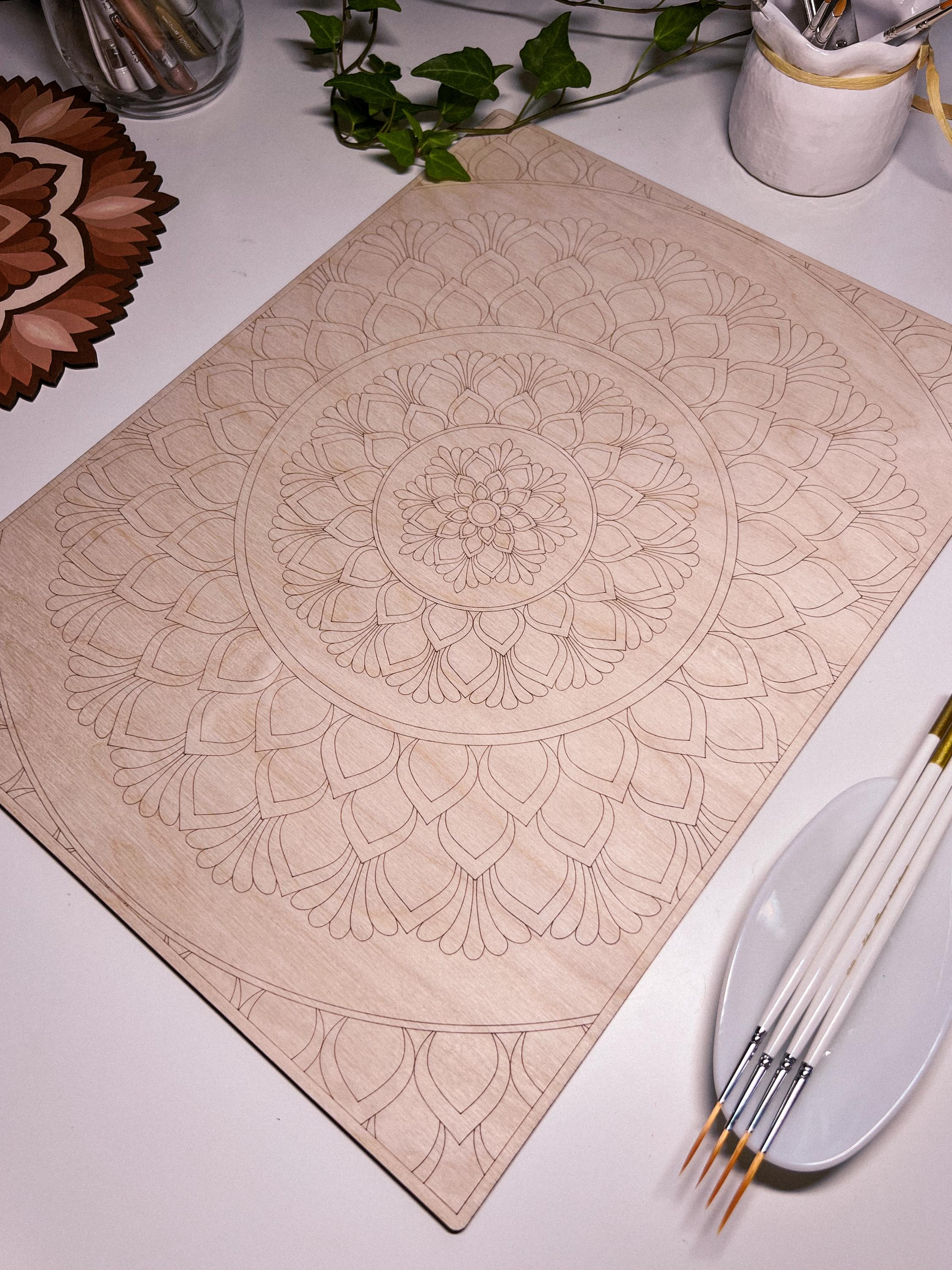 Hölzernes Mandala zum Ausmalen, Kunsttherapie, DIY-Basteln, Malen für Erwachsene, Wandkunst, Malerei, Heimdekoration, einfaches Zeichnen, Malbretter, Mandala-Kunst