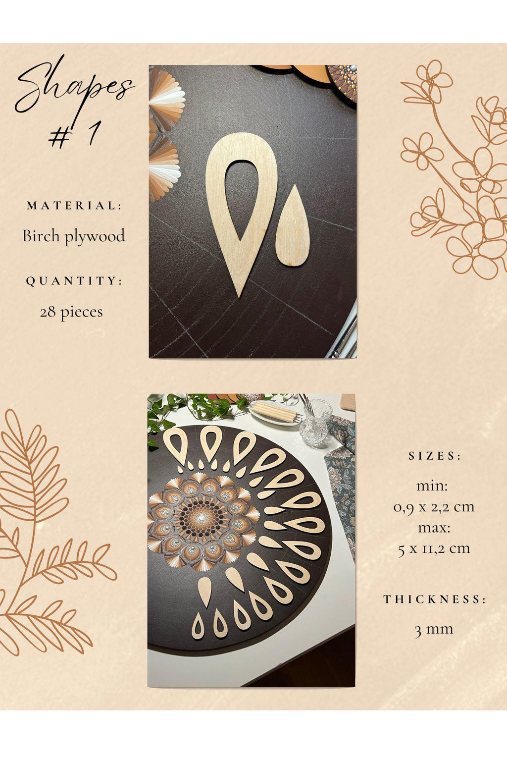 Zeichnungsschablonen, Dot-Art-Werkzeuge, Holzformen, Mandala-Kunstzubehör, Nachziehschablonen, Mustergestaltung, geometrische Figuren, Nachziehset