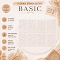 Flexibles Schablonen-Set #1: 30 Designs, 254 Formen. Wiederverwendbare Schablonen für Malerei, Mandalas & DIY, Geometrische Muster, Dot Painting Werkzeuge, Zubehör