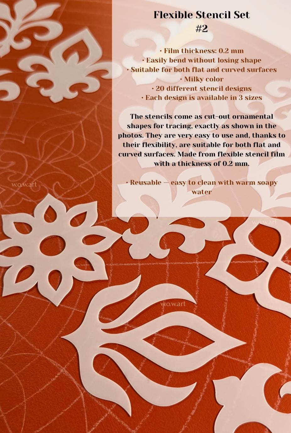 Flexibles Schablonen-Set #2: 20 aufwendige Designs in 3 Größen. Wiederverwendbare Schablonen für Mandalas, dekorative Muster, Dot Painting & DIY Kunst