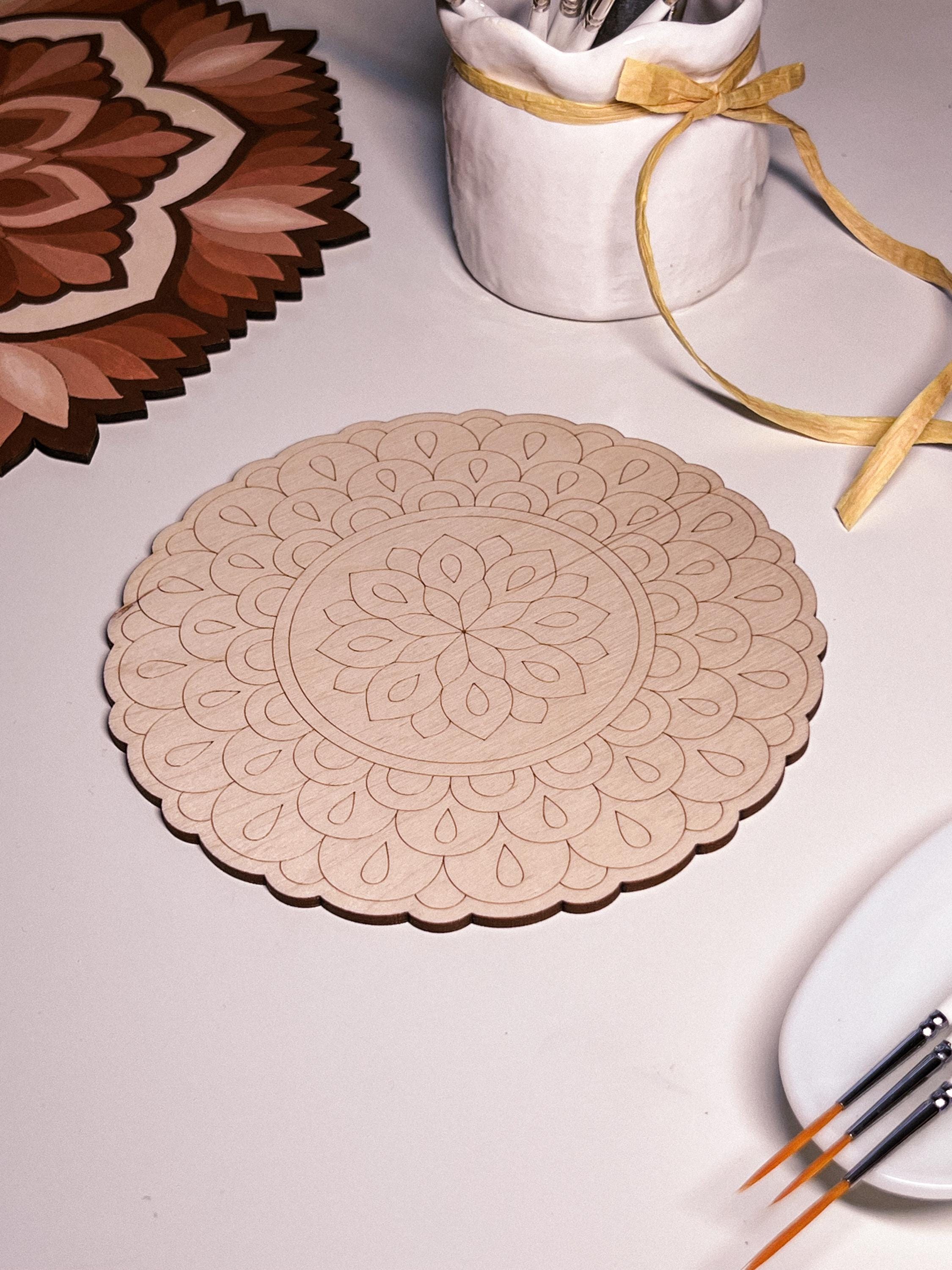 Wooden mandala for coloring, Art therapy, DIY craft, adult coloring, wall art, painting, home decor,easy drawing,coloring boards,mandala art