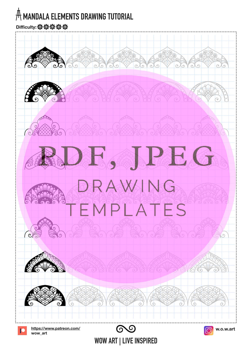 7. Trainingsblätter für komplizierte Muster! Pdf, jpeg. Mandala-Kunst, Ornamente, digitales Papier, Sofort-Downloads, handgemacht, Kunsttherapie, Kalligrafie