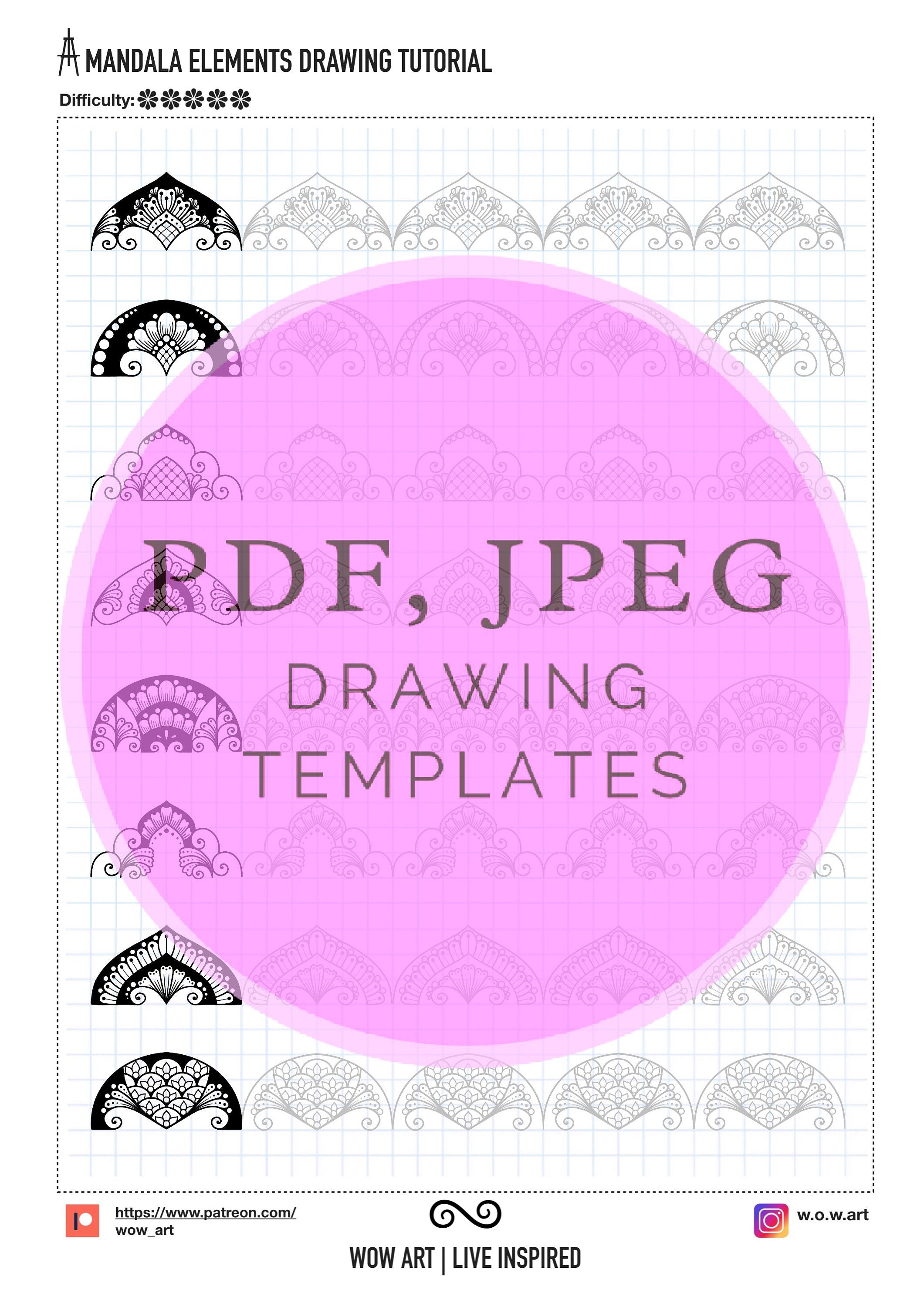 7. Trainingsblätter für komplizierte Muster! Pdf, jpeg. Mandala-Kunst, Ornamente, digitales Papier, Sofort-Downloads, handgemacht, Kunsttherapie, Kalligrafie