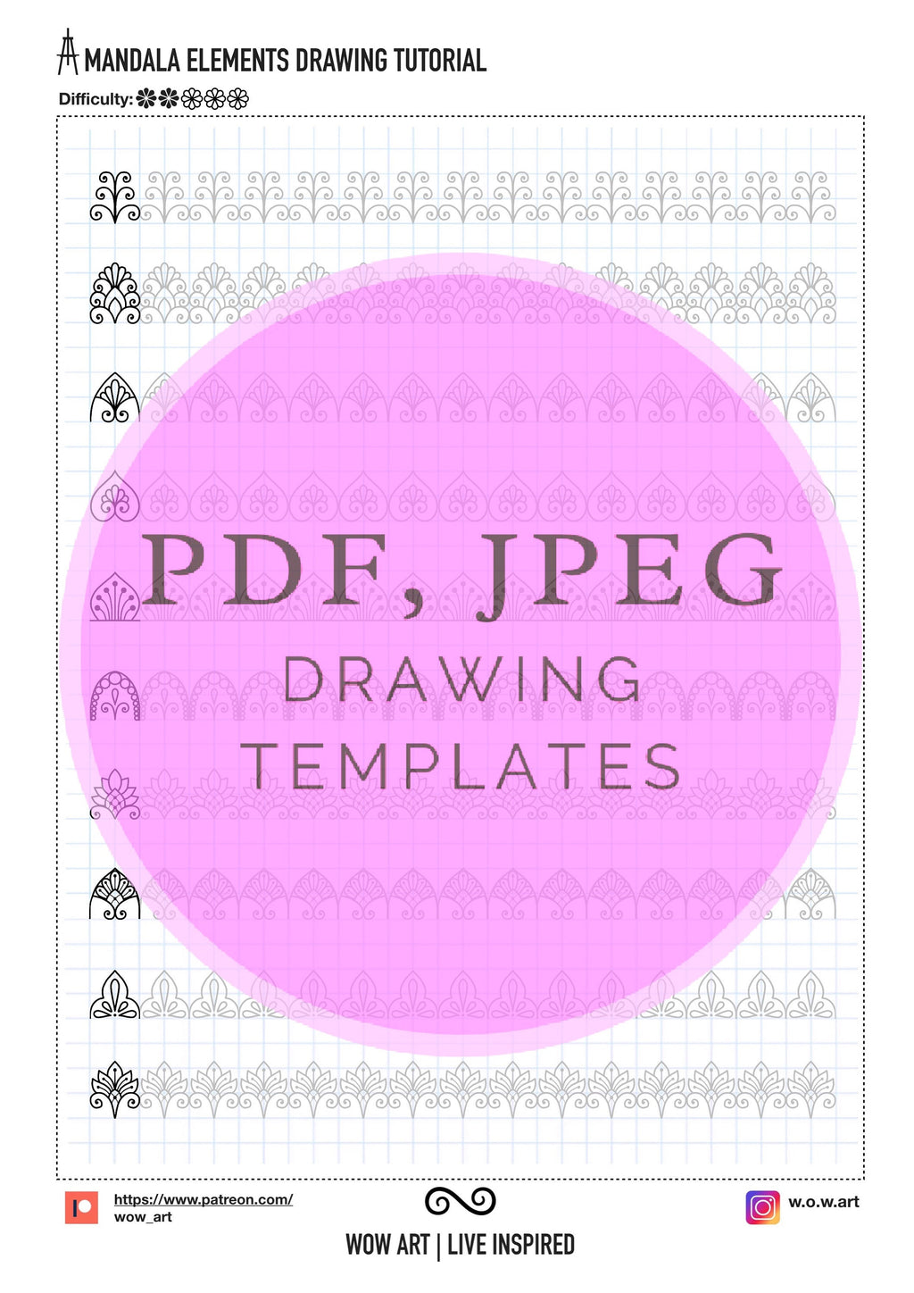 4. Simple Patterns Trainingsblätter Teil 2! Pdf, jpeg. Mandala Kunst, digitales Papier, sofortige Downloads, handgemacht, Kunsttherapie, Kalligrafie