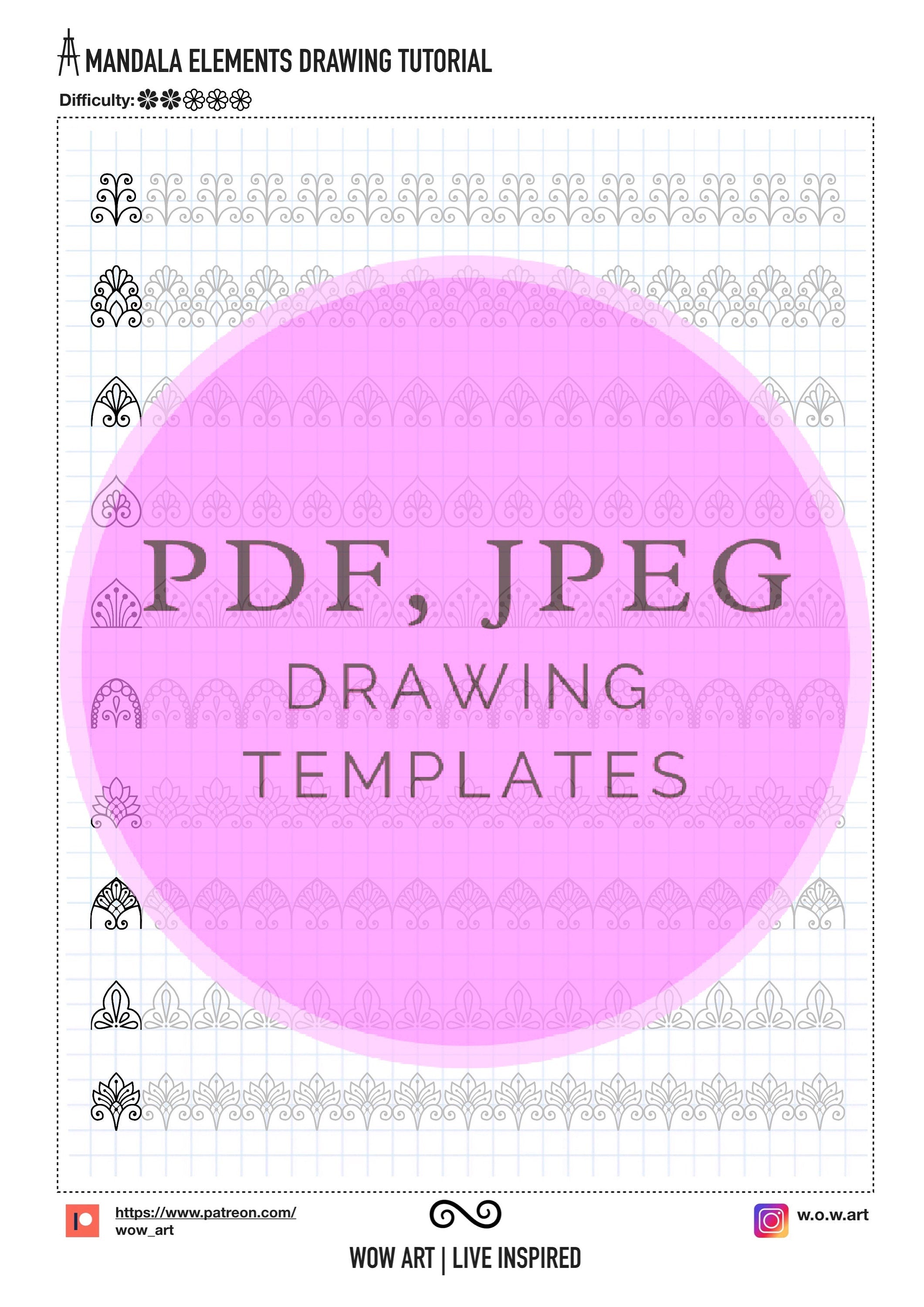 4. Simple Patterns Trainingsblätter Teil 2! Pdf, jpeg. Mandala Kunst, digitales Papier, sofortige Downloads, handgemacht, Kunsttherapie, Kalligrafie