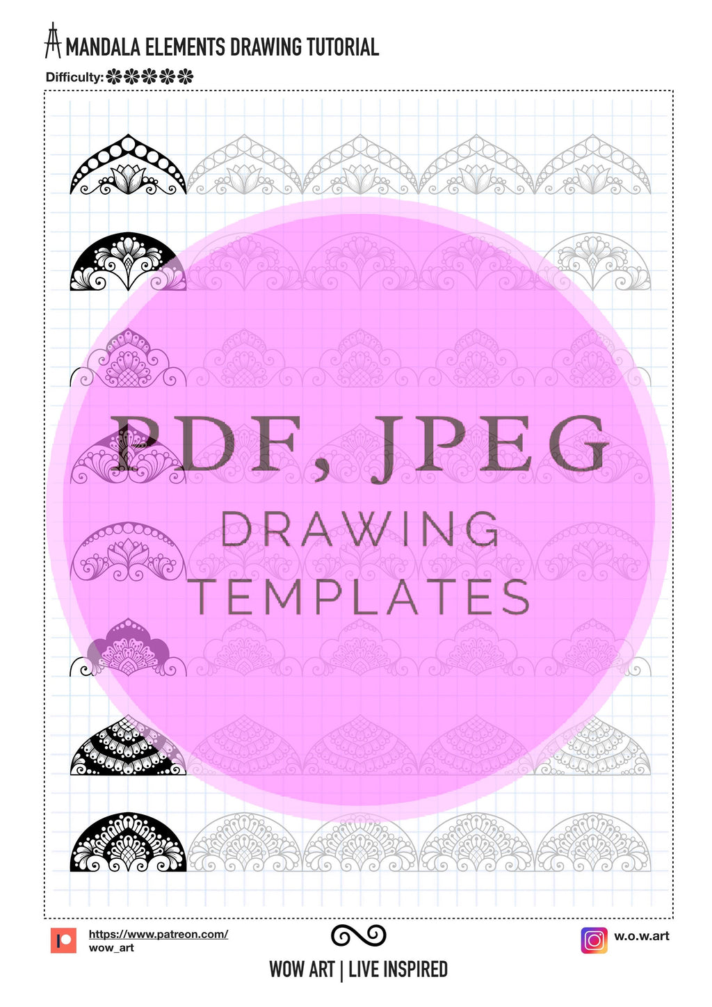 7. Trainingsblätter für komplizierte Muster! Pdf, jpeg. Mandala-Kunst, Ornamente, digitales Papier, Sofort-Downloads, handgemacht, Kunsttherapie, Kalligrafie