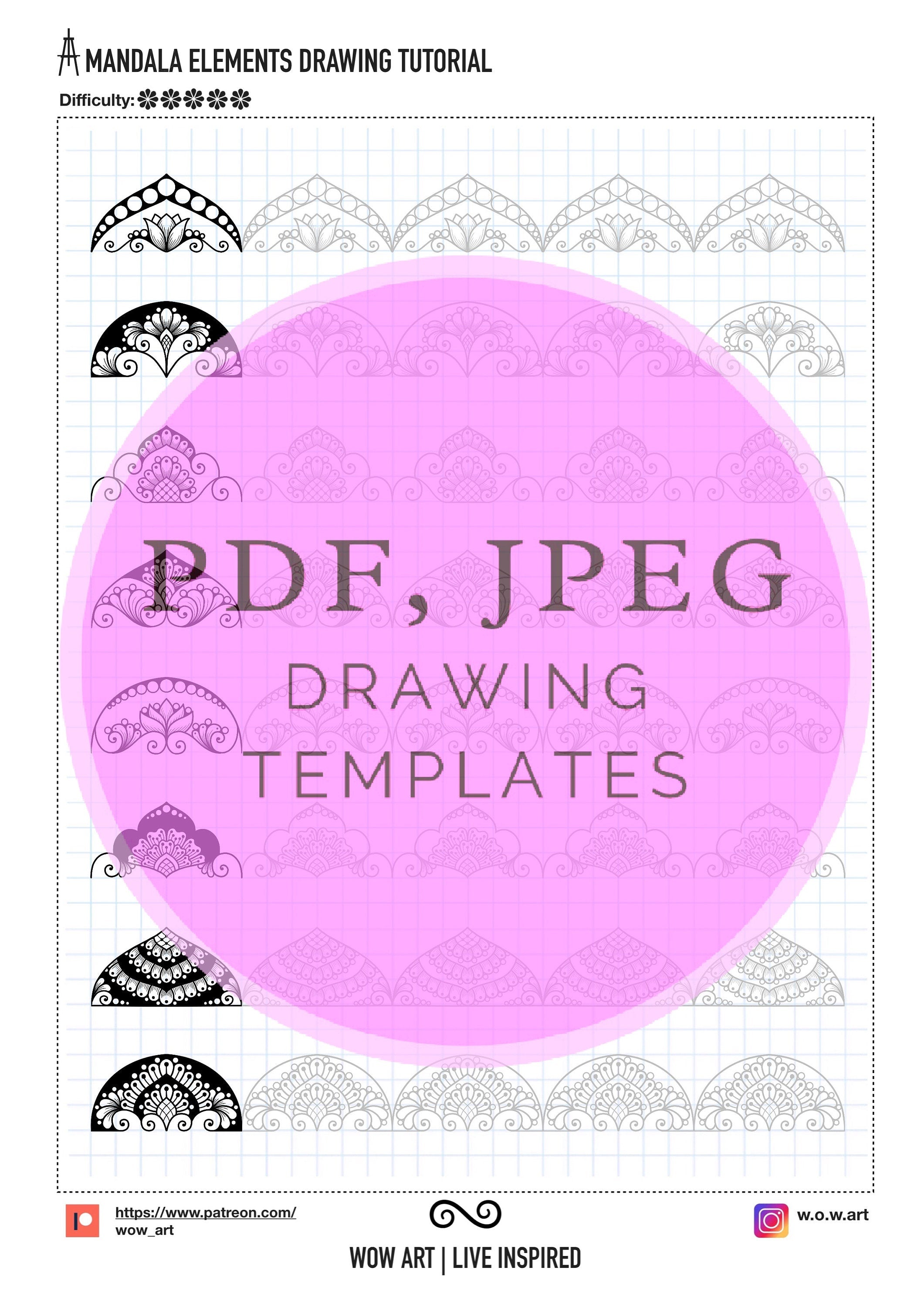 7. Trainingsblätter für komplizierte Muster! Pdf, jpeg. Mandala-Kunst, Ornamente, digitales Papier, Sofort-Downloads, handgemacht, Kunsttherapie, Kalligrafie
