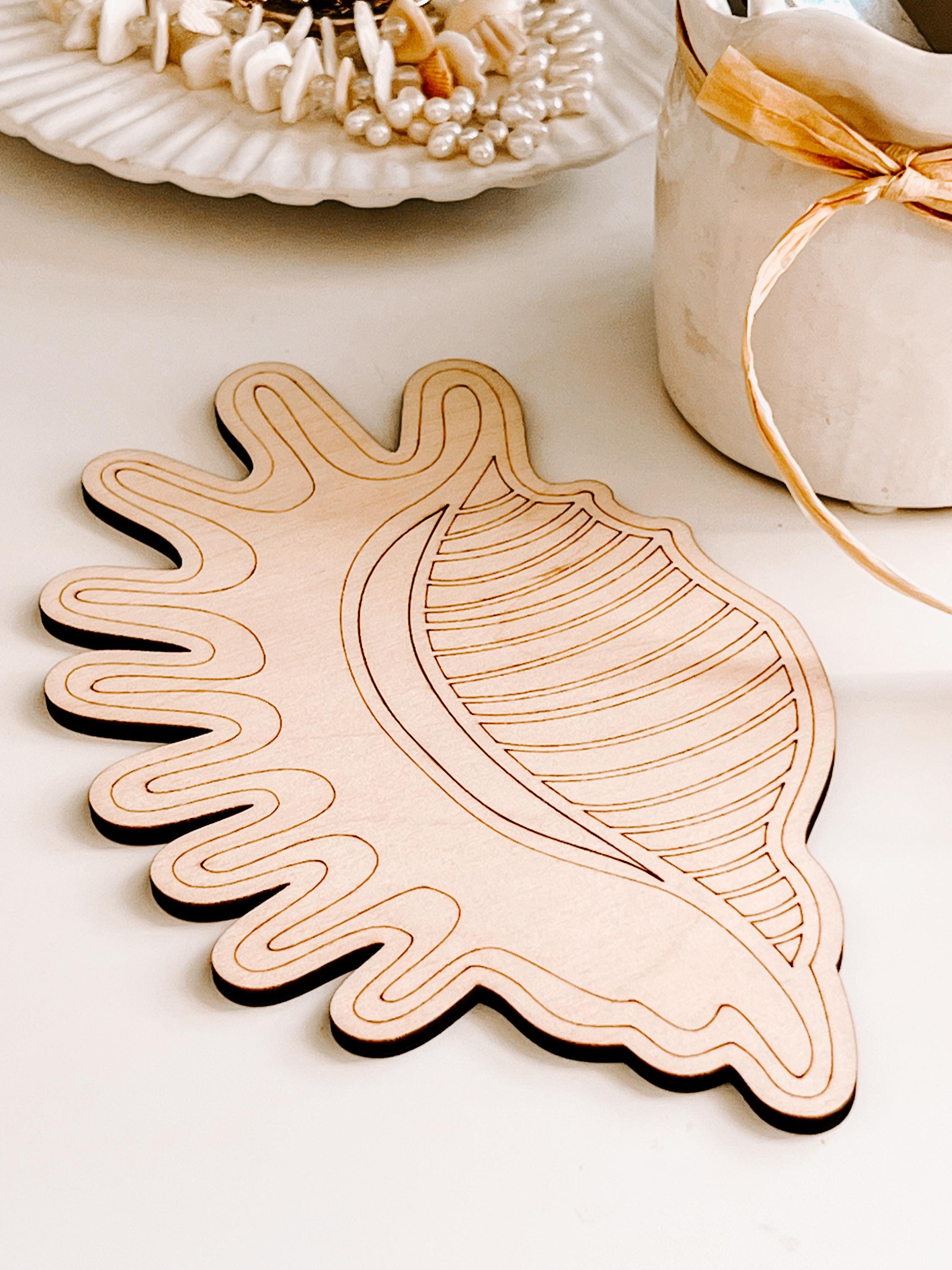 Farbset aus Holz, DIY-Malfarben, Holzrohlinge, Holzspielzeug, Meerestiere, Zeichnen, Wandkunst, Malen für Erwachsene, Kunsttherapie, Boho