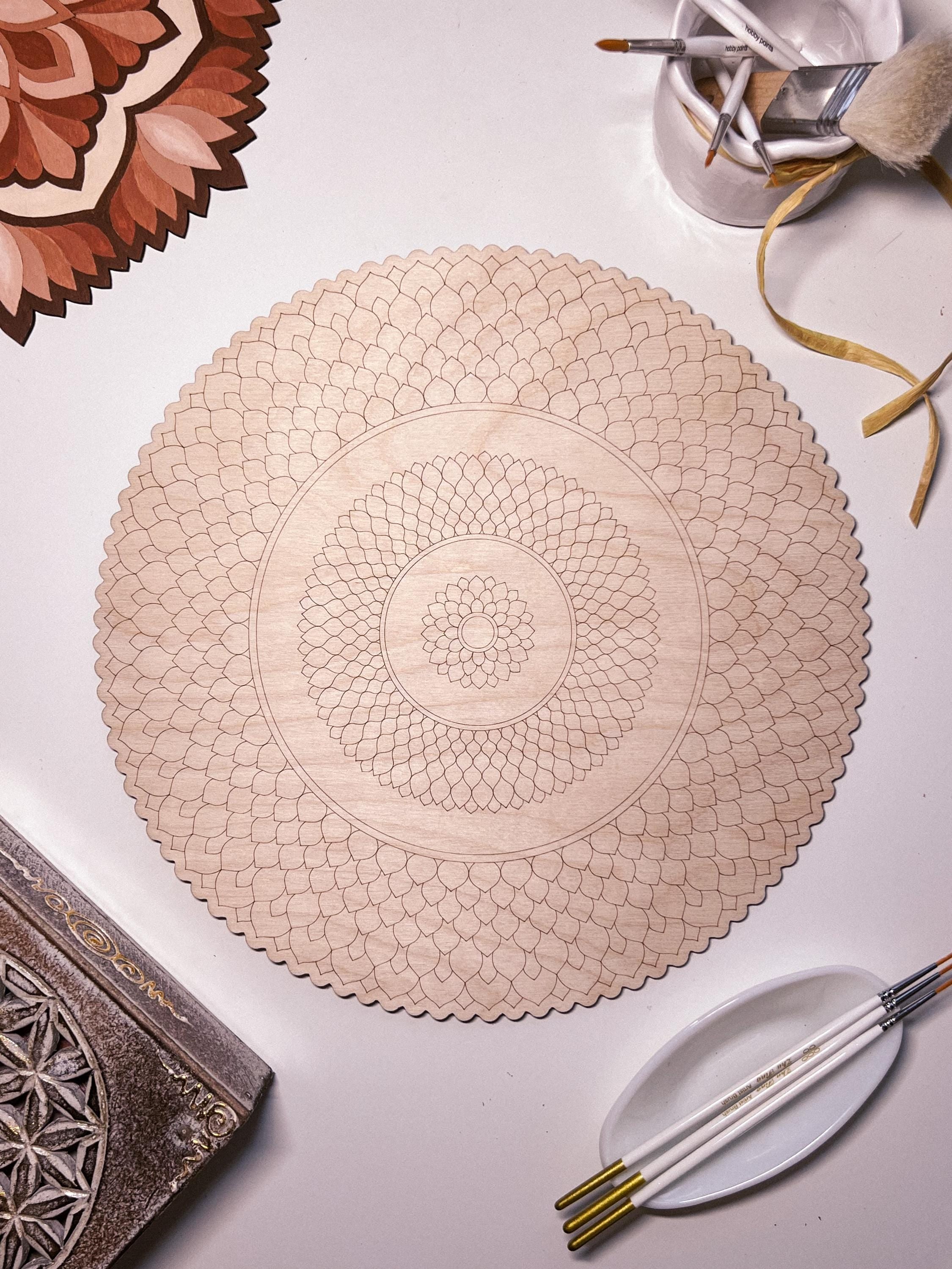 Holz-Mandala zum Ausmalen, Kunsttherapie, DIY-Basteln, Ausmalen für Erwachsene, Wandkunst, Malerei, Heimdekoration, einfaches Zeichnen, Malbretter, Mandala-Kunst