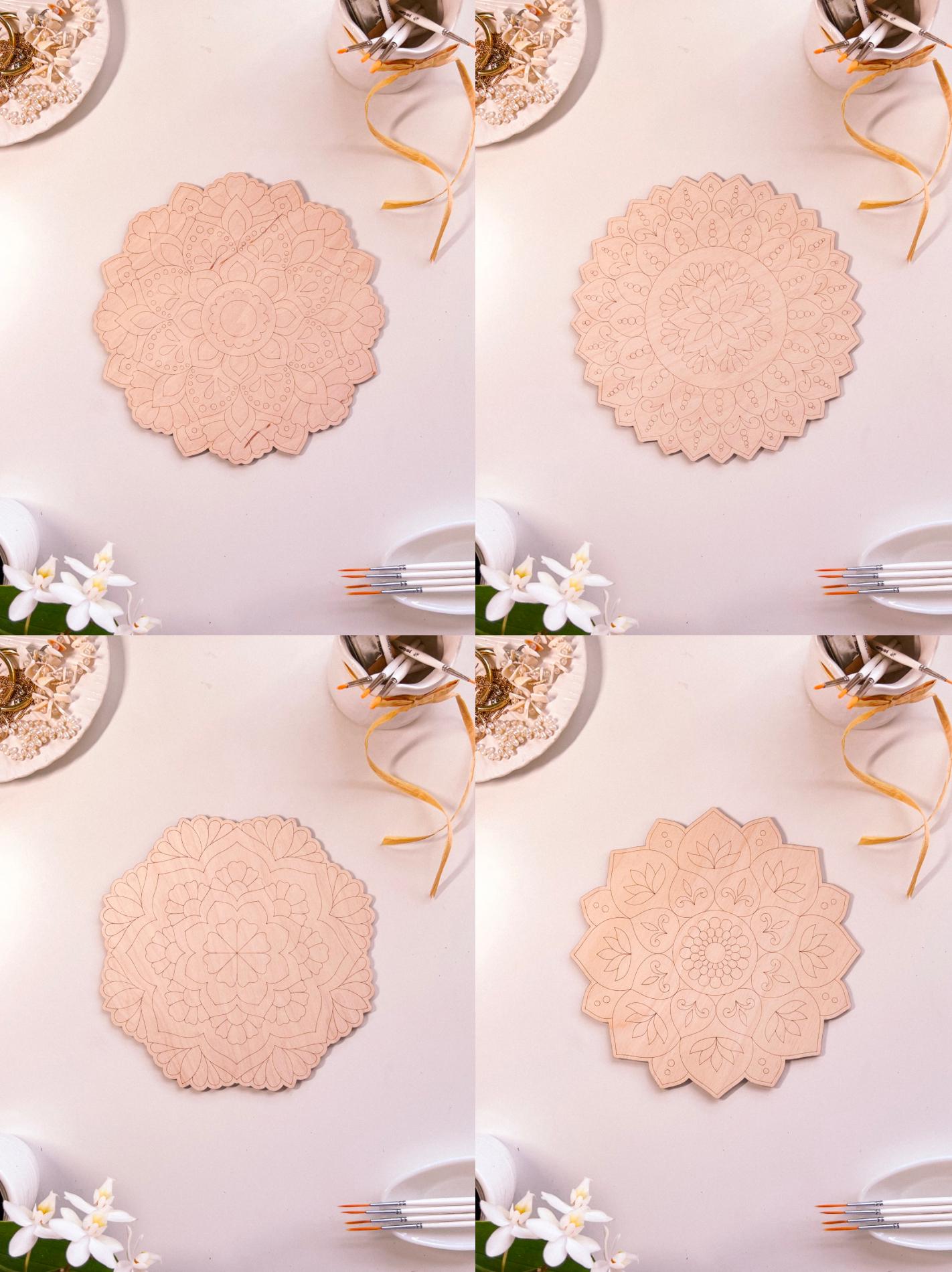 Bundle of all 12 Medium wooden mandalas for coloring, 20cm,Art therapy,DIY craft,adult coloring,wall art,painting,home decor,coloring boards
