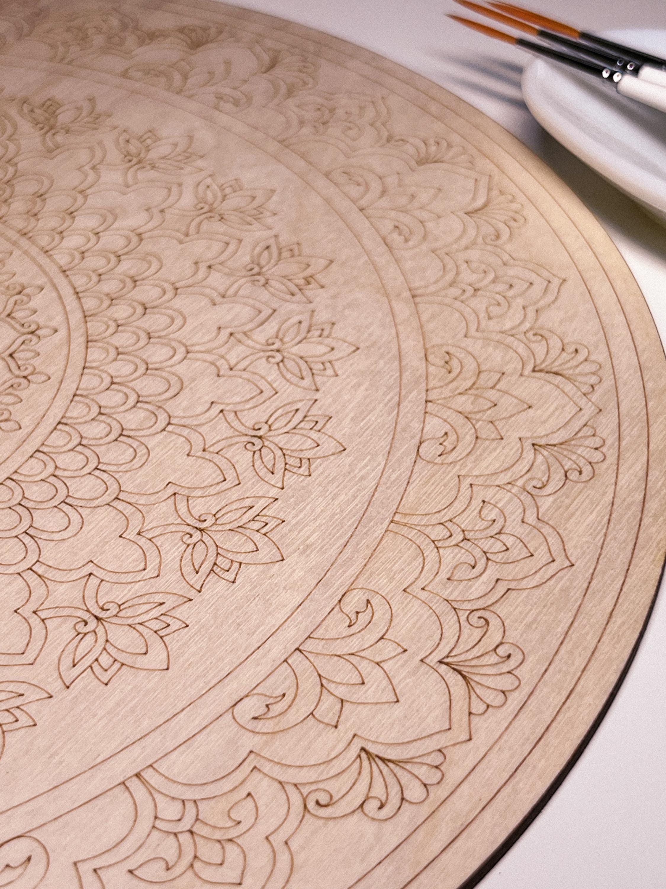 Wooden mandala for coloring, Art therapy, DIY craft, adult coloring, wall art, painting, home decor,easy drawing,coloring boards,mandala art