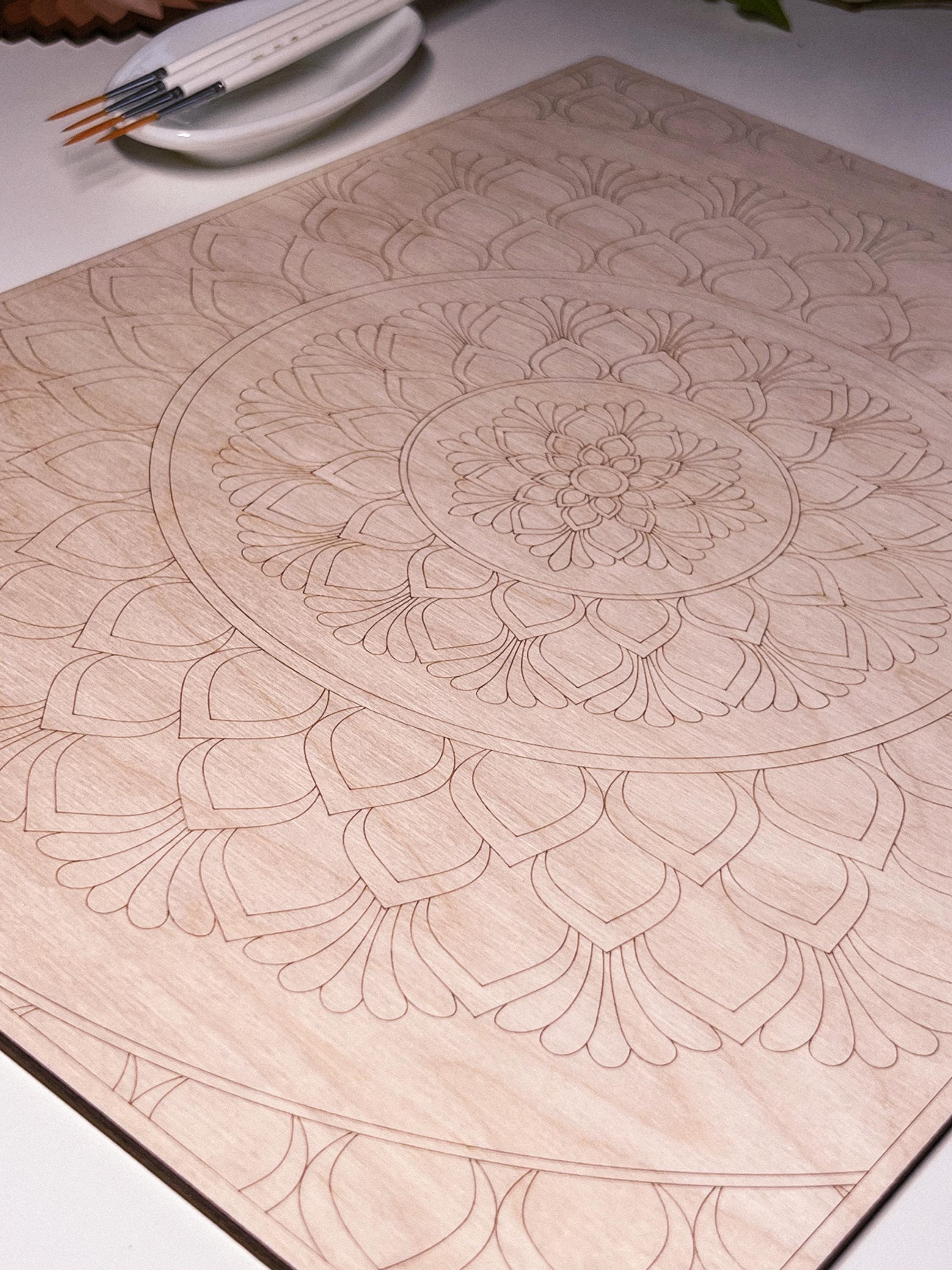 Hölzernes Mandala zum Ausmalen, Kunsttherapie, DIY-Basteln, Malen für Erwachsene, Wandkunst, Malerei, Heimdekoration, einfaches Zeichnen, Malbretter, Mandala-Kunst