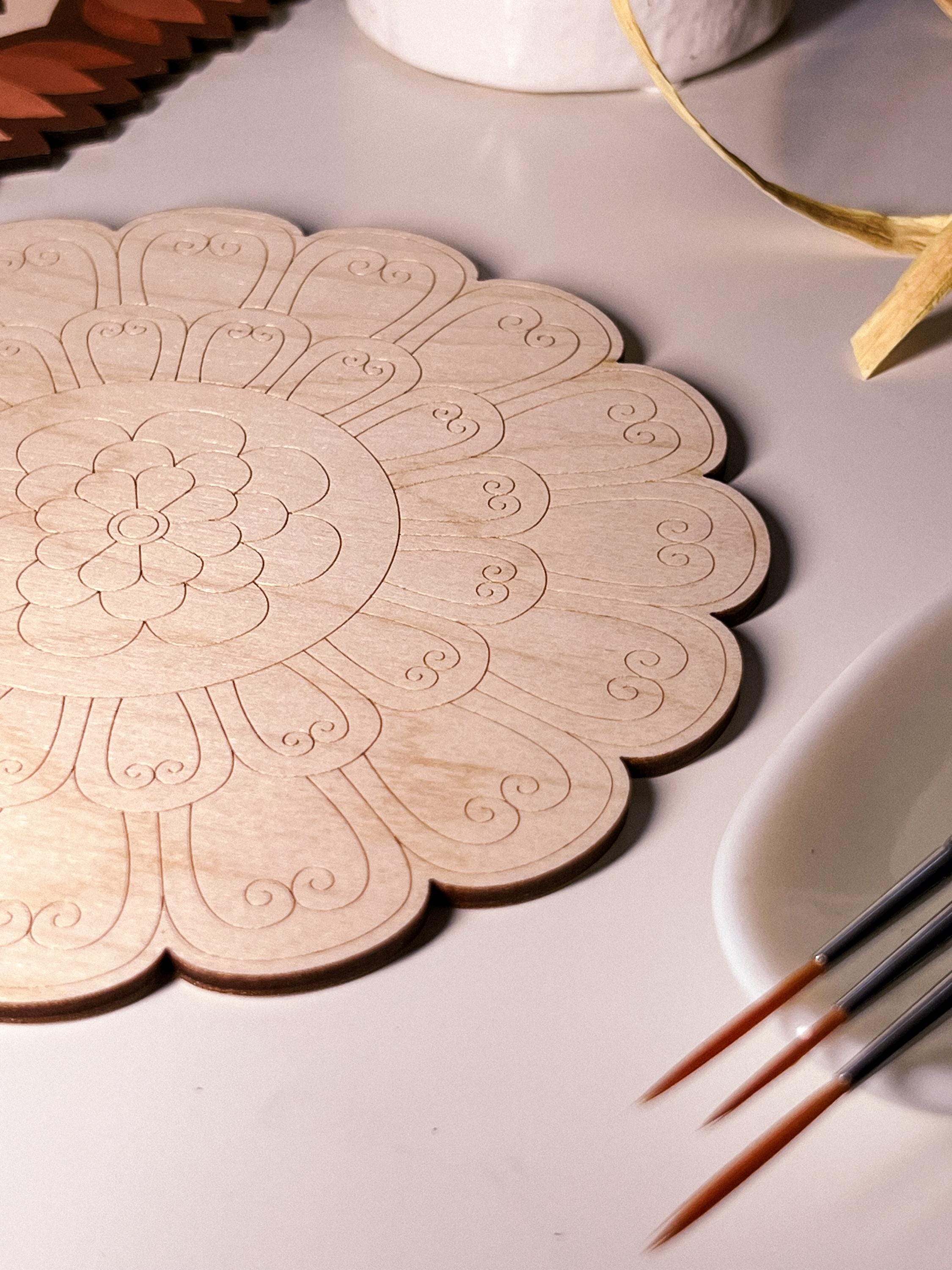 Wooden mandala for coloring, Art therapy, DIY craft, adult coloring, wall art, painting, home decor,easy drawing,coloring boards,mandala art
