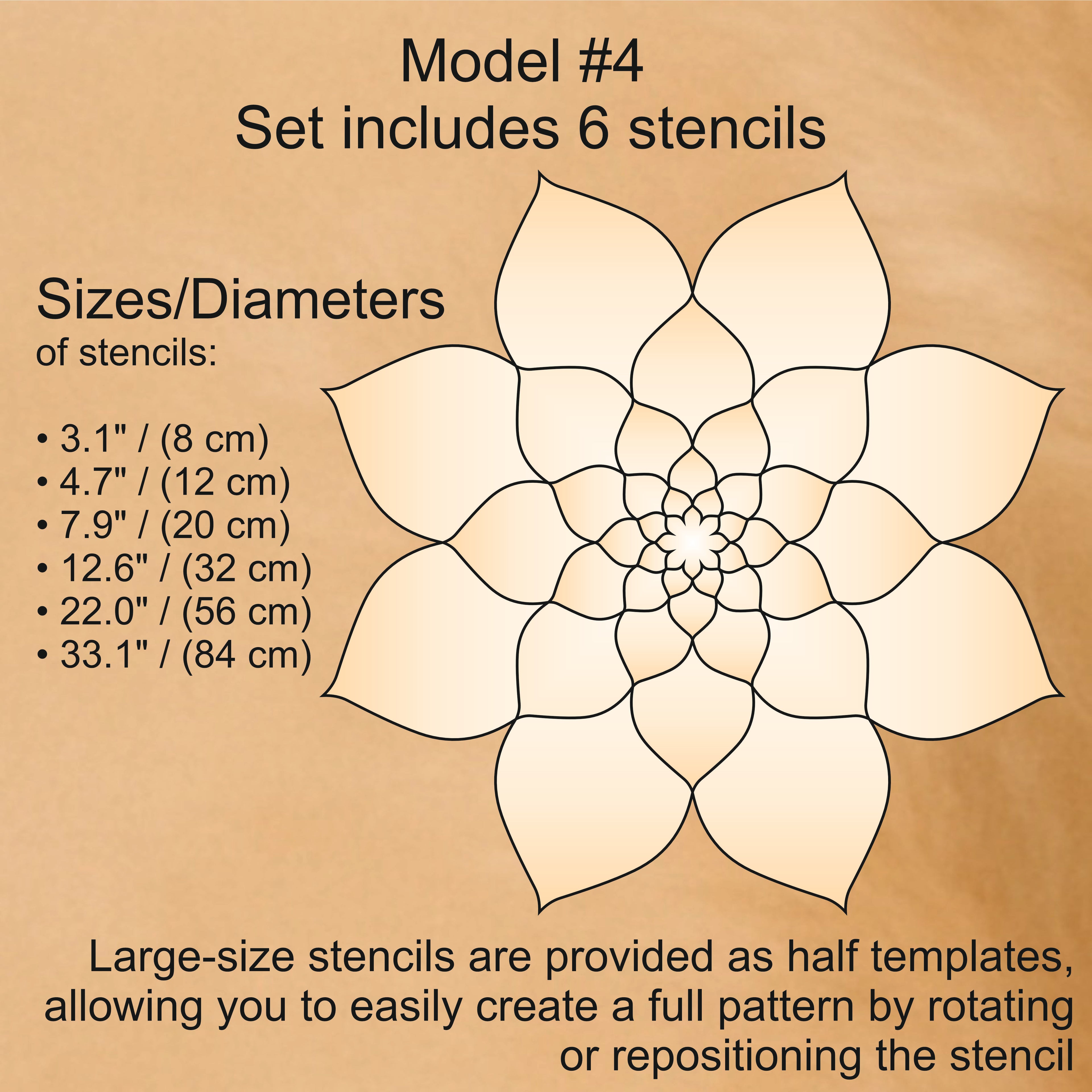 Flexibles Mandala-Schablonen-Set für Malerei & 3D-Effekt | Wiederverwendbare Mandala-Vorlagen zum Zeichnen, Boho-Kunstwerkzeug, DIY, Dabbing-Kunst