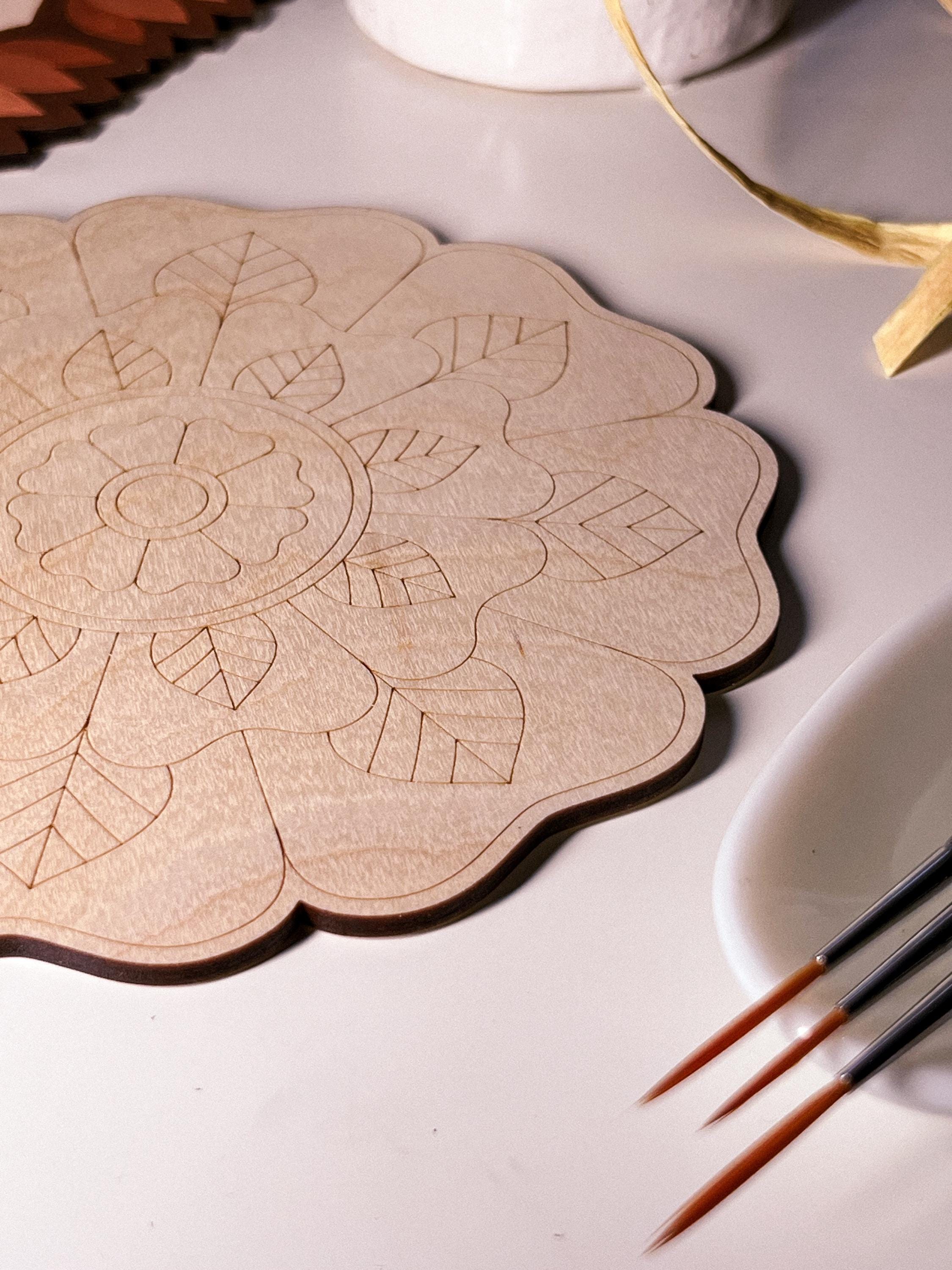 Wooden mandala for coloring, Art therapy, DIY craft, adult coloring, wall art, painting, home decor,easy drawing,coloring boards,mandala art