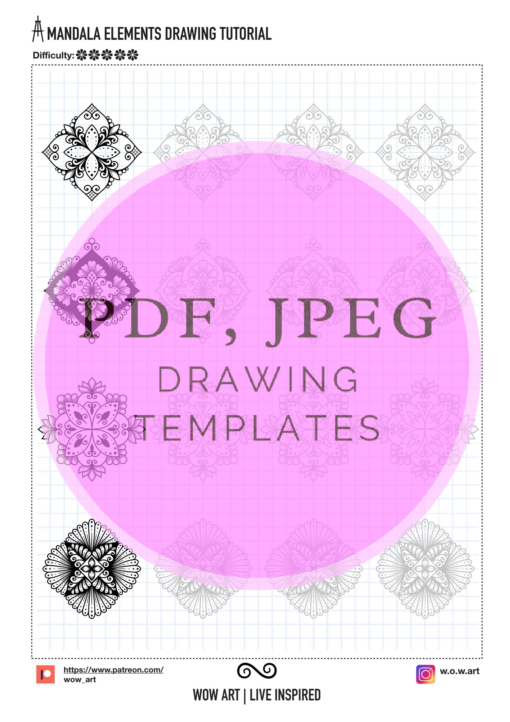 11.Fortgeschrittene Quadratmuster-Trainingsblätter! Pdf, jpeg. Mandala-Kunst, Digitalpapier, Sofort-Downloads, handgemacht, Kunsttherapie, Kalligrafie