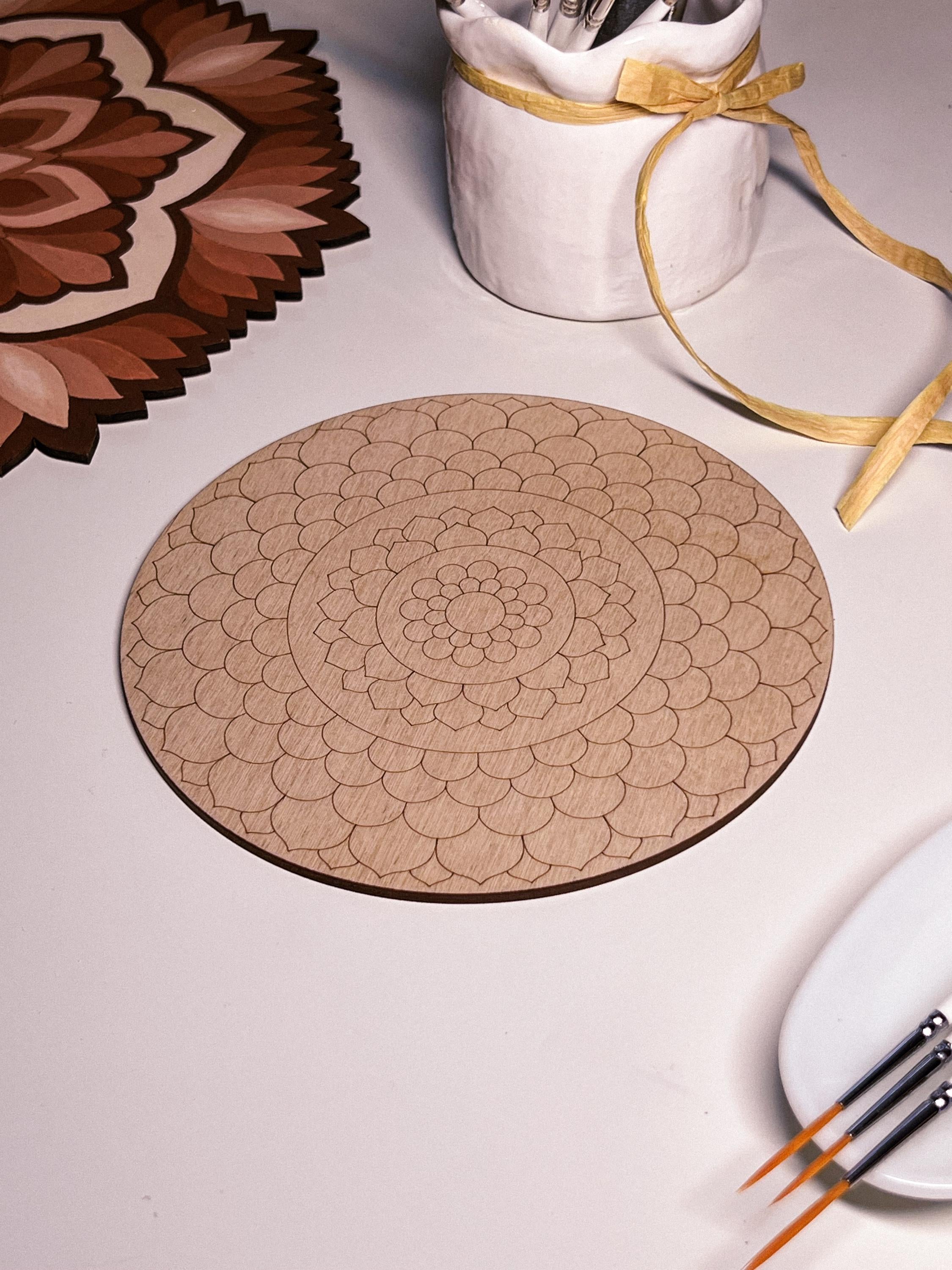 Wooden mandala for coloring, Art therapy, DIY craft, adult coloring, wall art, painting, home decor,easy drawing,coloring boards,mandala art