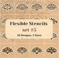 Flexibles Schablonen-Set #5: 20 aufwendige Designs in 3 Größen. Wiederverwendbare Schablonen für Mandalas, dekorative Muster, Dot Painting & DIY Kunst