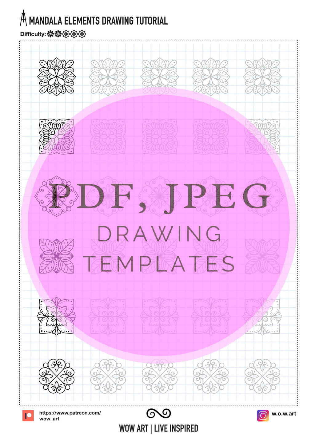 10. Einfache Quadratmuster-Übungsblätter! Pdf/jpeg. Mandala-Kunst, Digitalpapier, Sofort-Downloads, handgemacht, Kunsttherapie, Kalligrafie