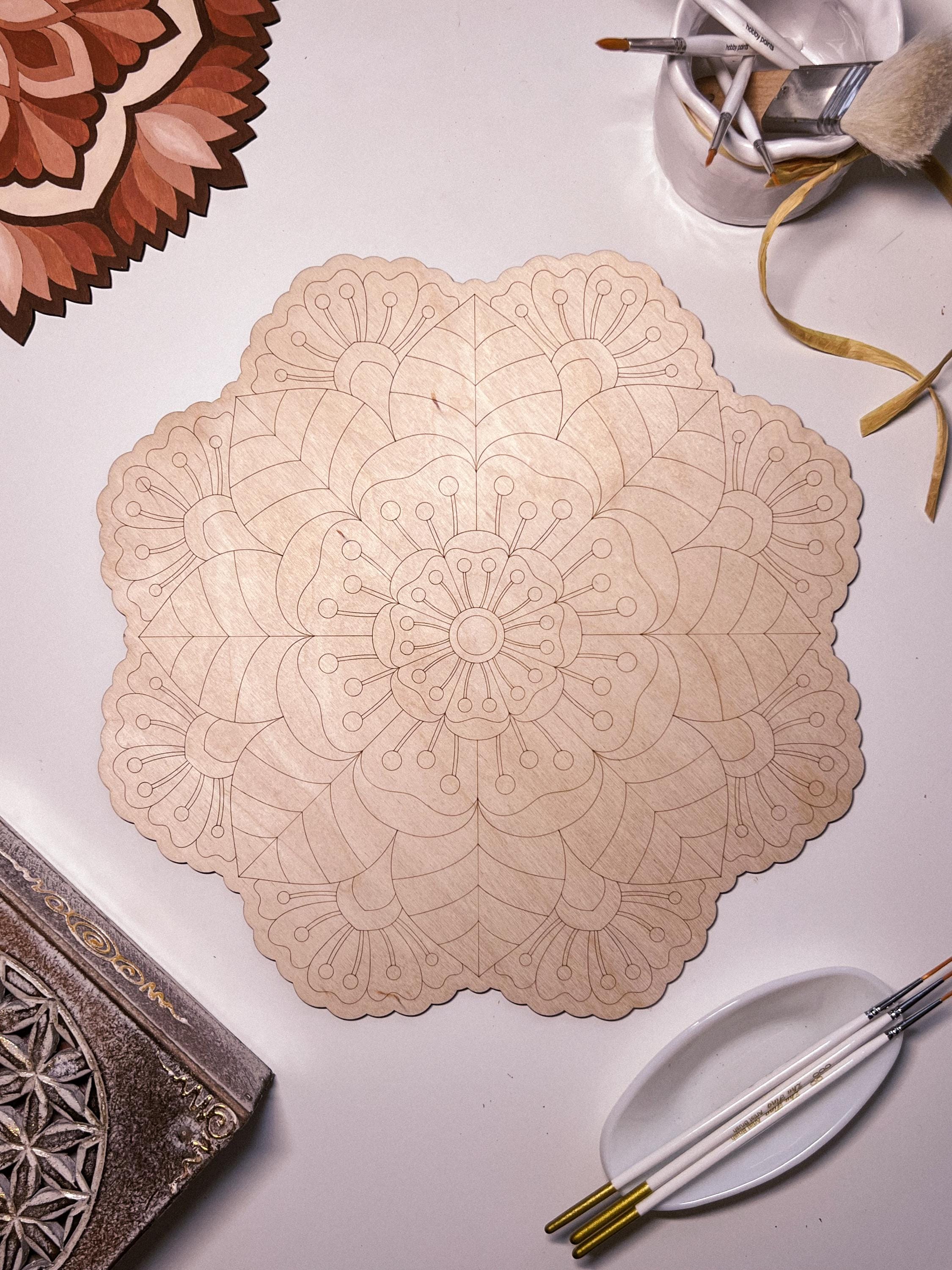 Holzmandalas zum Ausmalen, Kunsttherapie, DIY-Basteln, Malen für Erwachsene, Wandkunst, Bemalen, Heimdekoration, einfache Zeichnungen, Malbretter, Mandalakunst