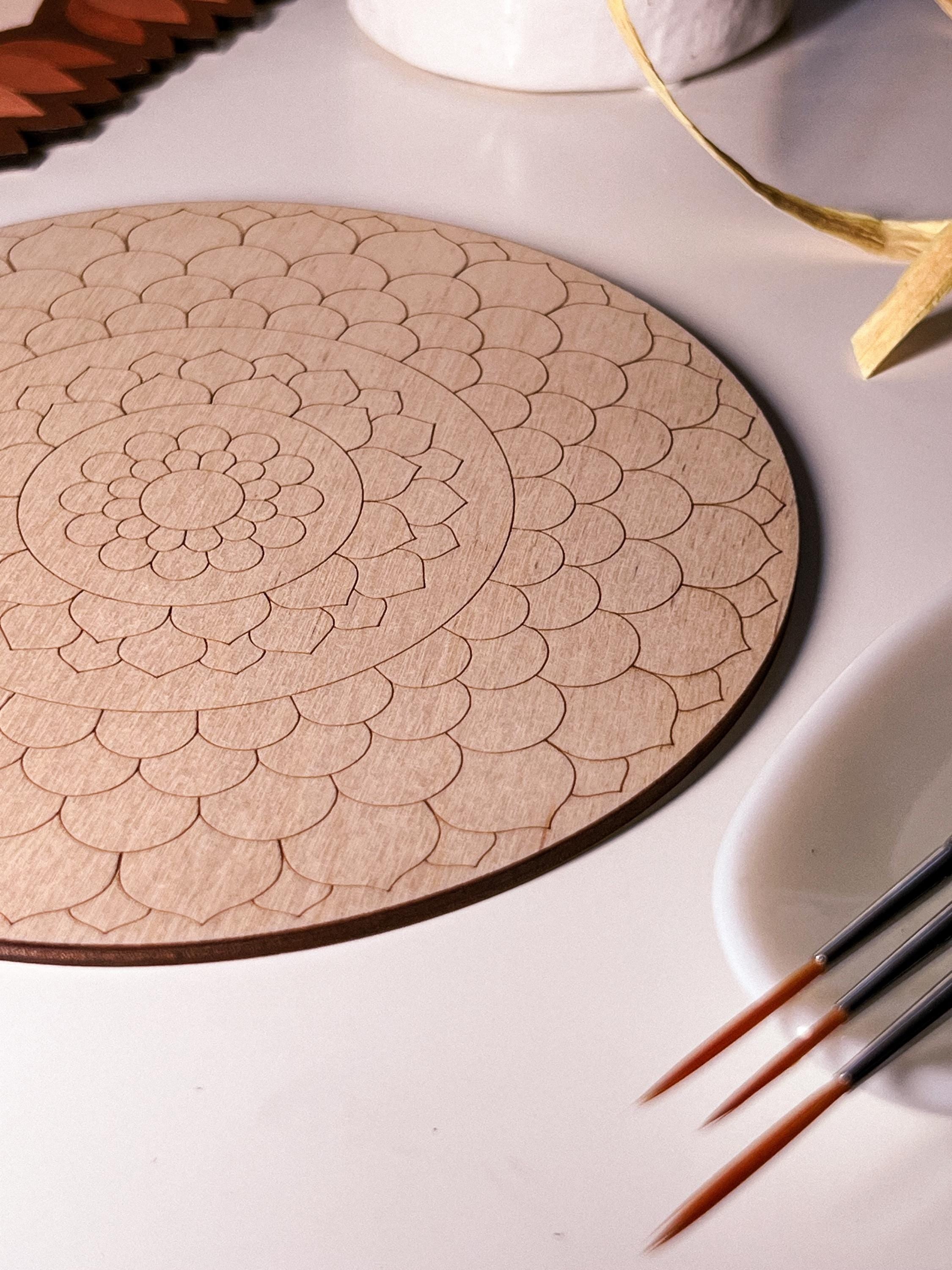 Wooden mandala for coloring, Art therapy, DIY craft, adult coloring, wall art, painting, home decor,easy drawing,coloring boards,mandala art