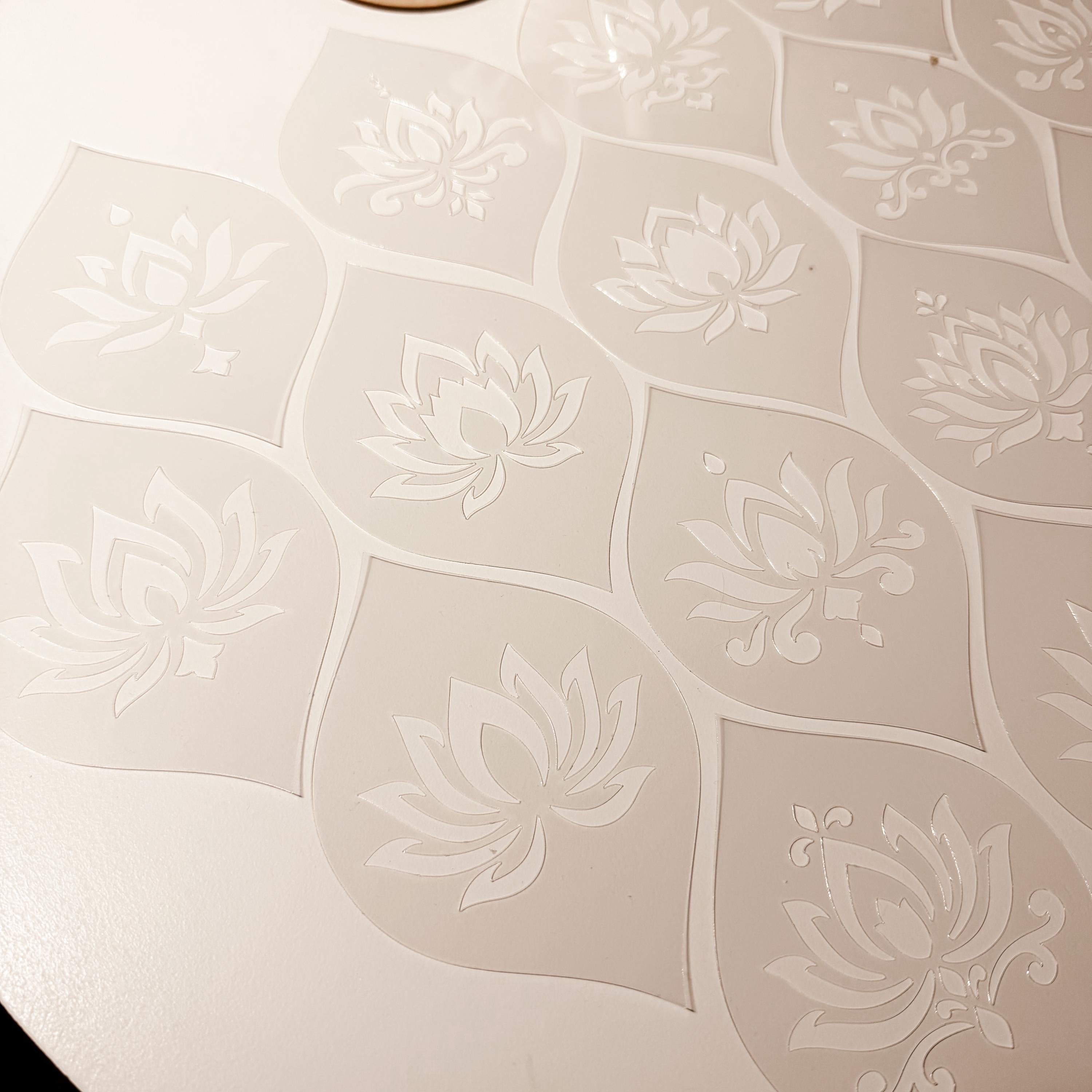 Lotus-Schablonen-Set #7 | Wiederverwendbare flexible Kunststoffschablonen | Halbtransparente Mandala-Vorlagen | Punktmalerei | 21 Designs/3 Größen | DIY